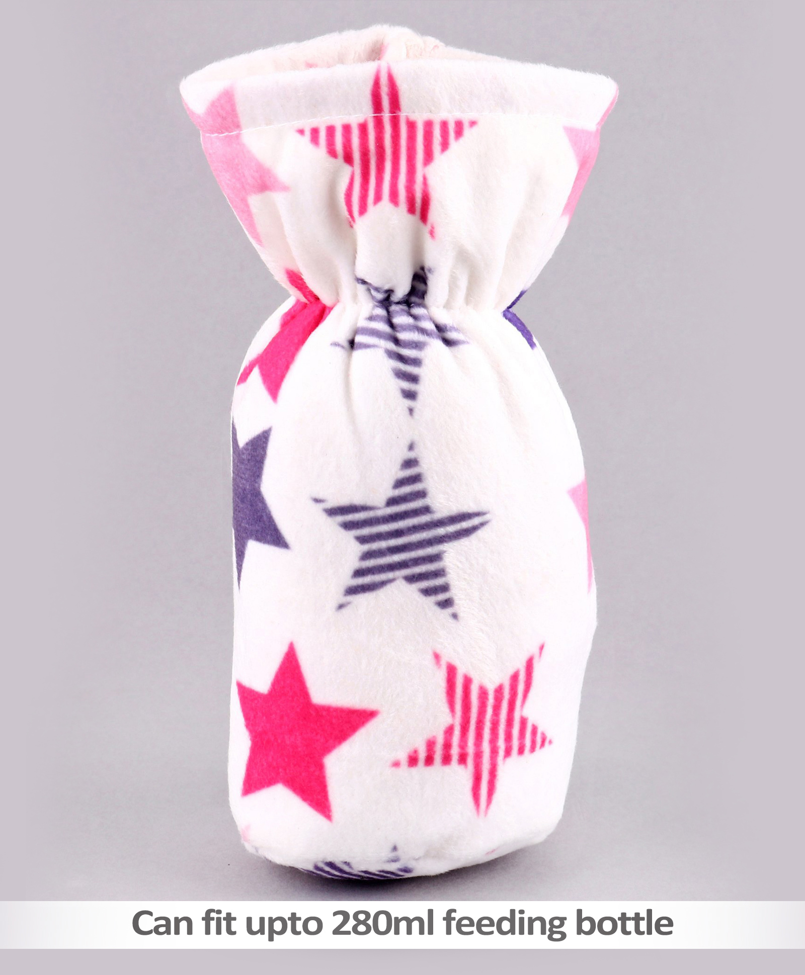 Babyhug Feeding Bottle Cover Stars Print Large Pink - Fits upto 180 ml Bottle-image-26