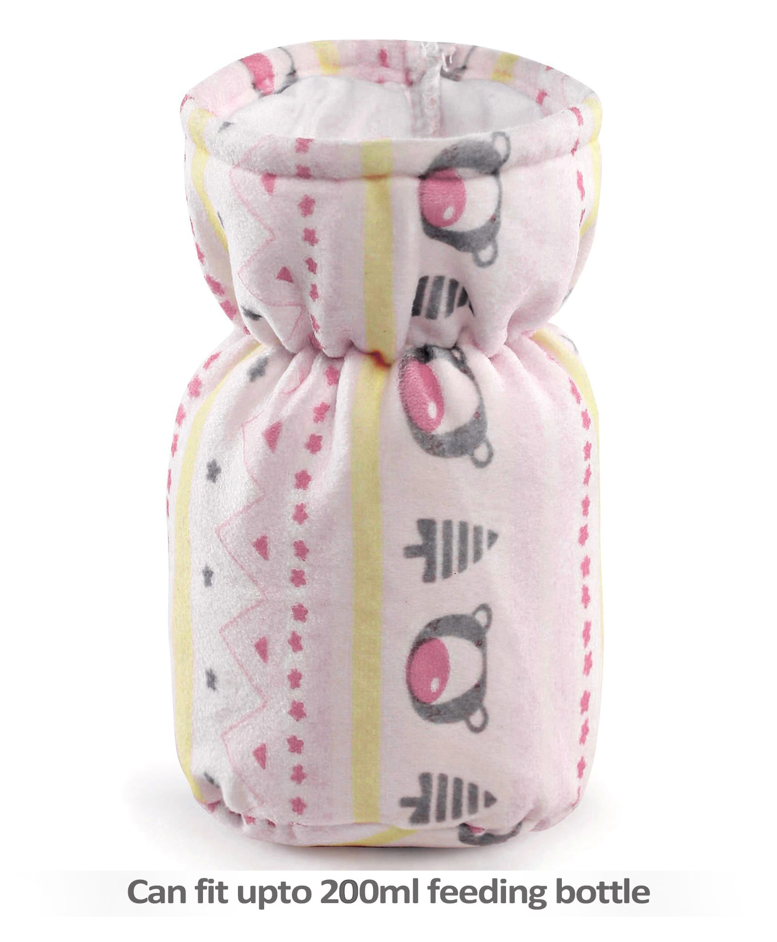 Babyhug Feeding Bottle Cover Bear Print Medium Pink White - Fits Upto 180 ml Bottle-image-37