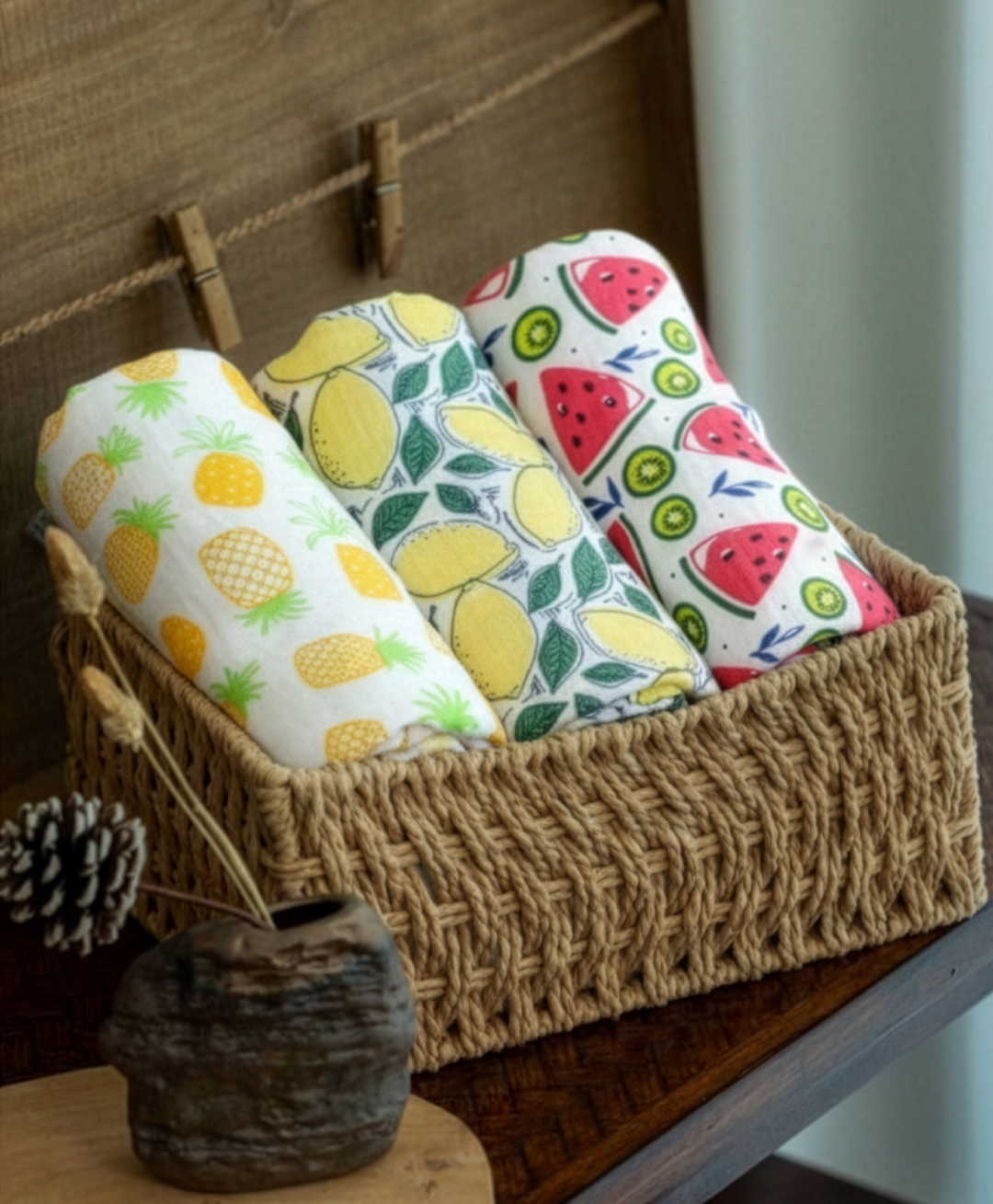The Mom Store Multipurpose Fruity Printed Baby Swaddle Wrap - Multicolour-picture-42