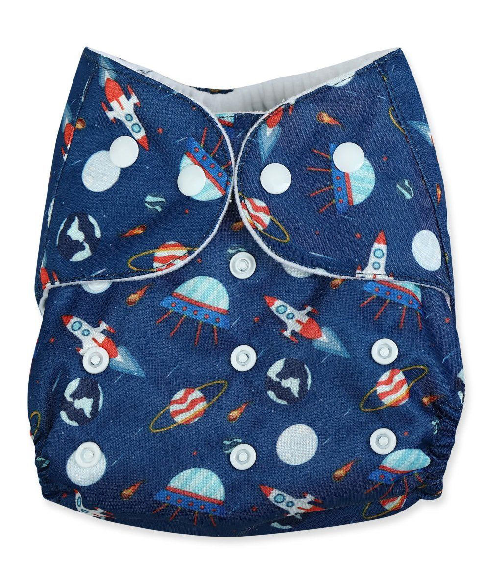 The Mom Store Cotton Outer Space Printed Re-Usable Cloth Diaper - Navy Blue-picture-34