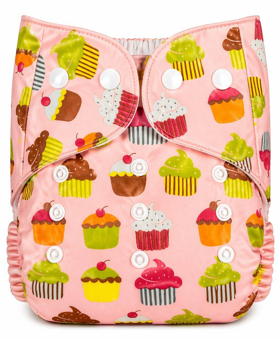 The Mom Store Cotton Muffin Printed Re-Usable Cloth Diaper - Pink-picture-36
