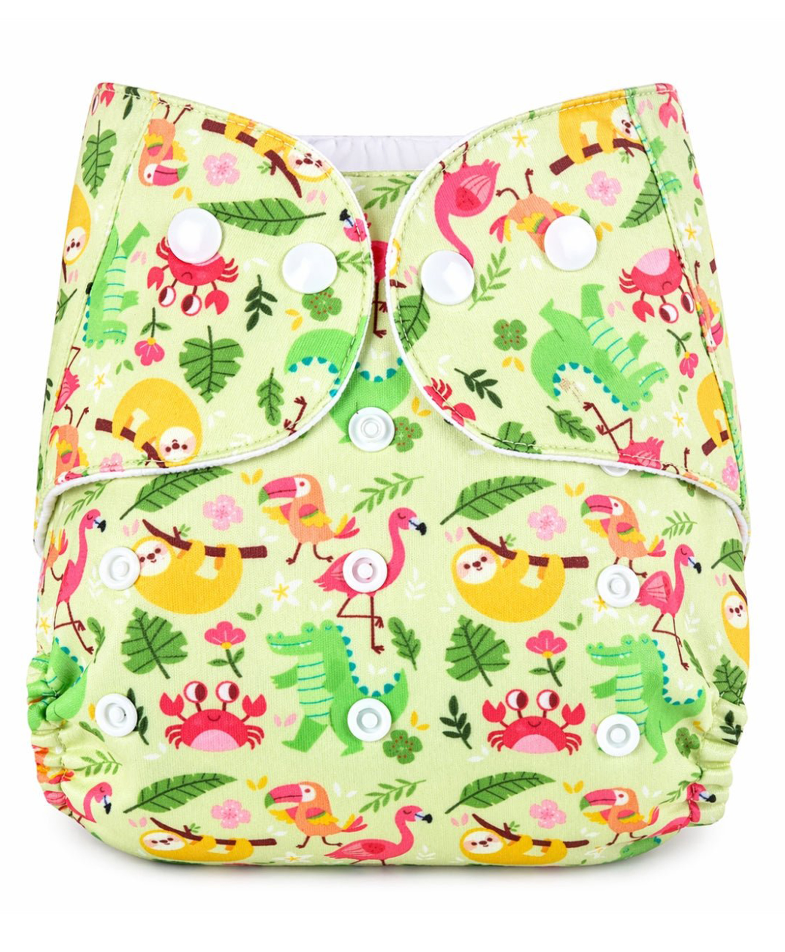 The Mom Store Cotton Tropical Printed Re-Usable Cloth Diaper - Green-picture-37