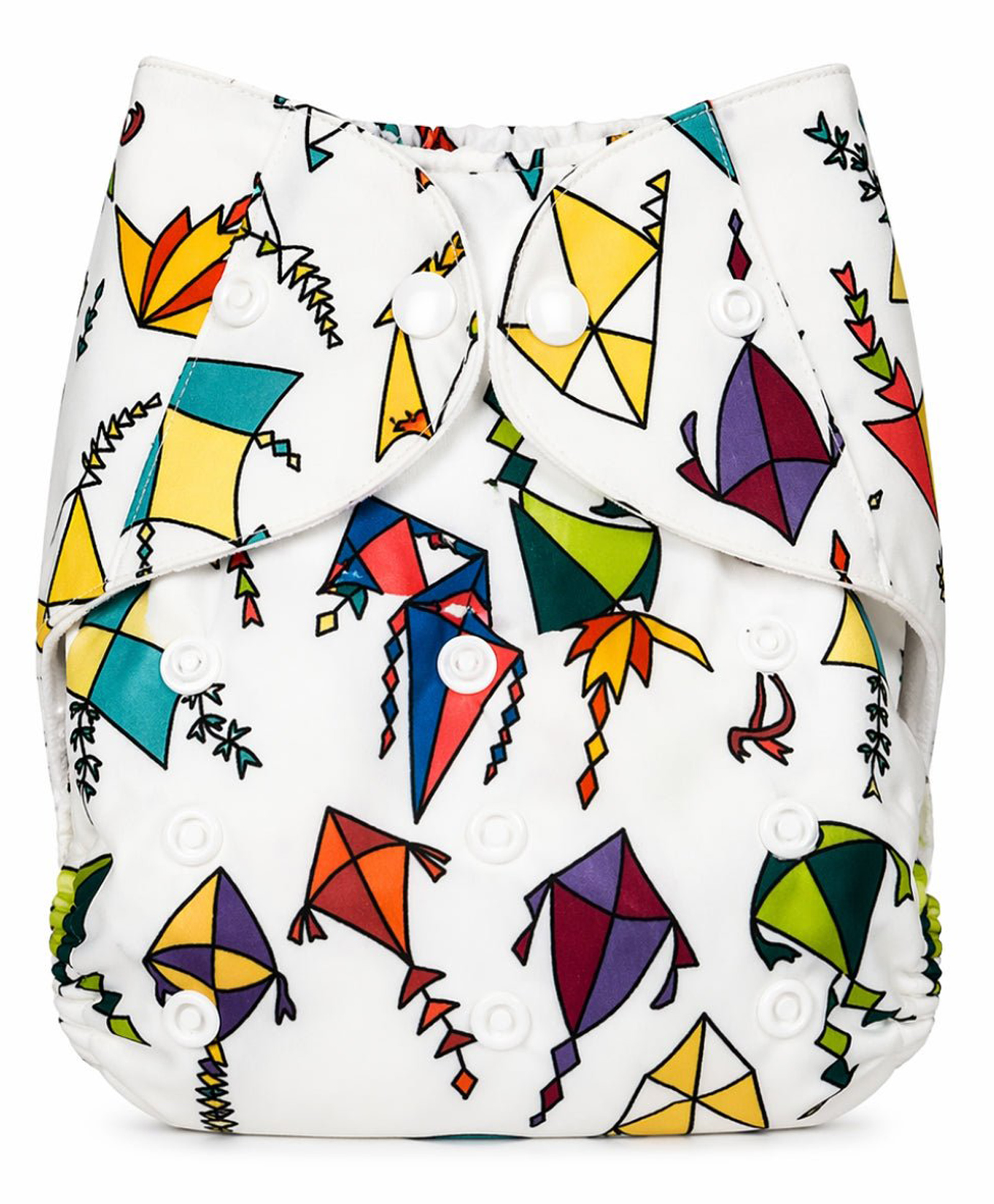 The Mom Store Cotton Kite Printed Re-Usable Cloth Diaper - White-picture-39