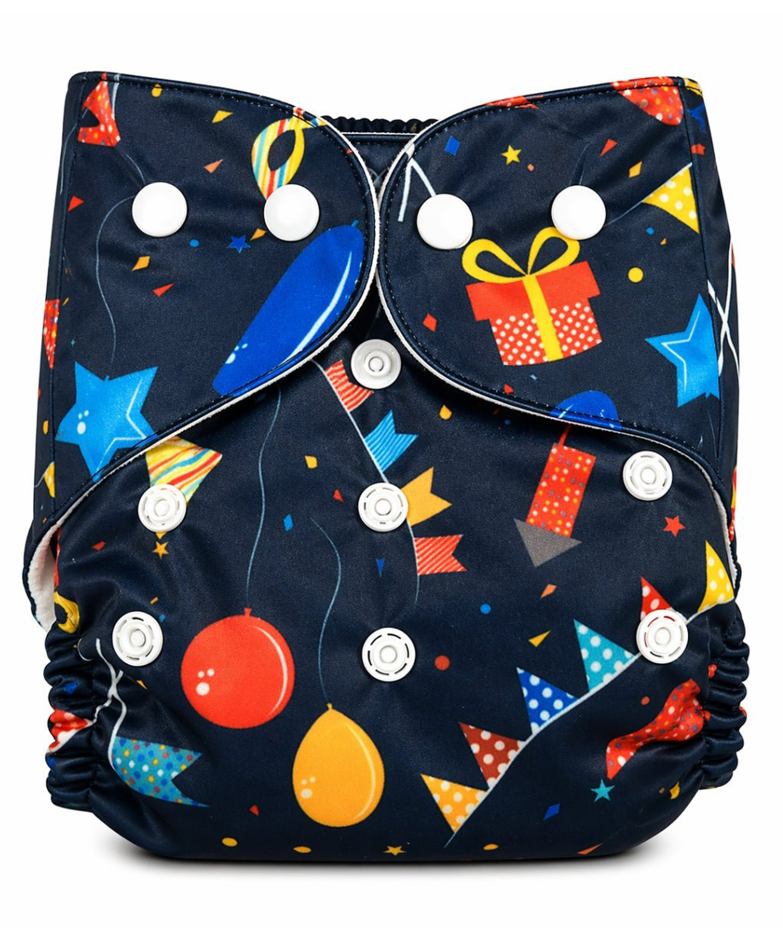 The Mom Store Cotton Party Print Re-Usable Cloth Diaper - Black-picture-42