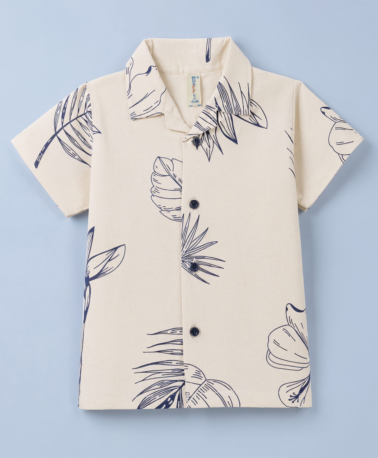 Dapper Dudes Woven Shirt Half Sleeves Floral Printed Shirt - Blue-picture-32