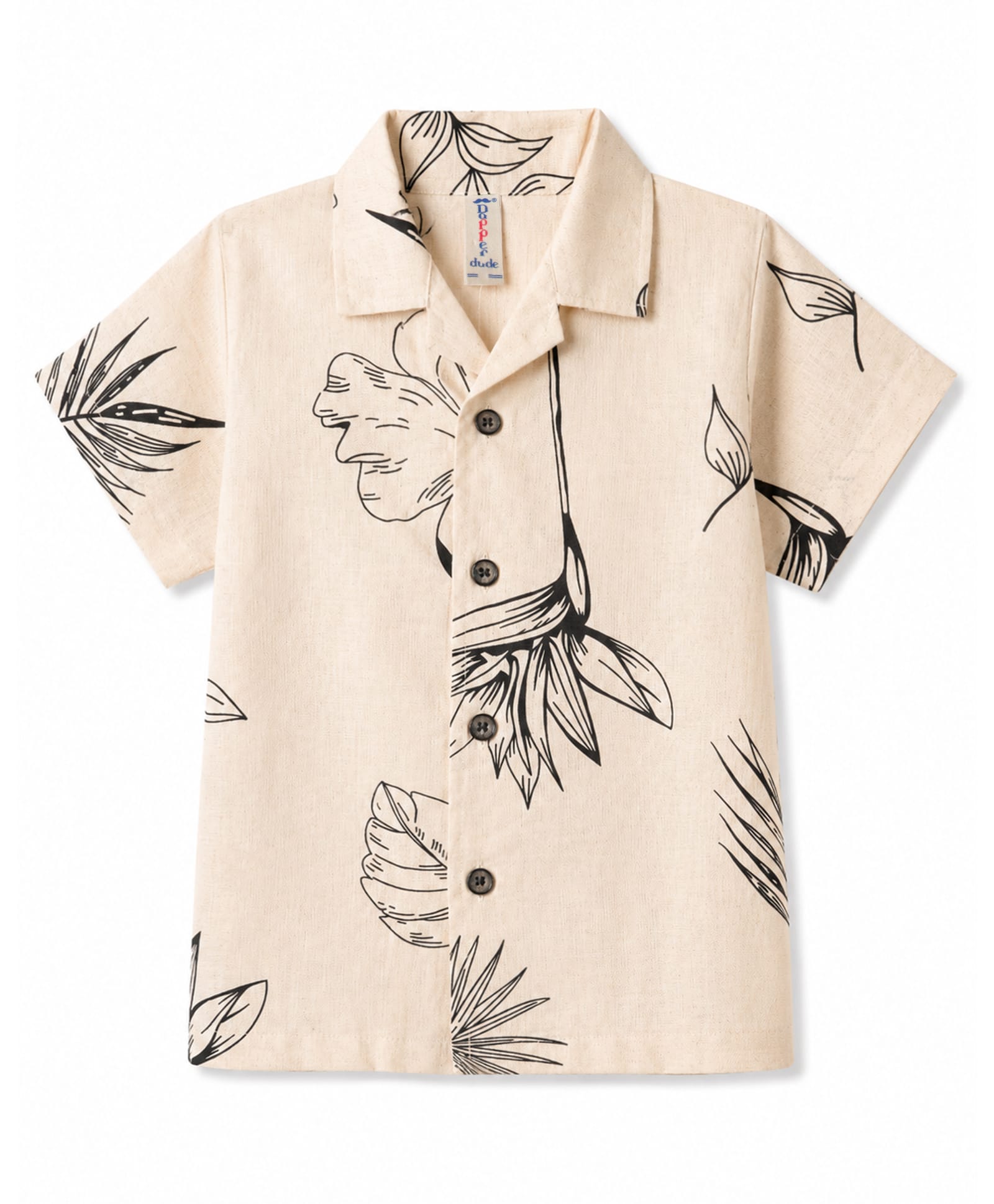Dapper Dudes Woven Shirt Half Sleeves Floral Printed Shirt - Black-image-17