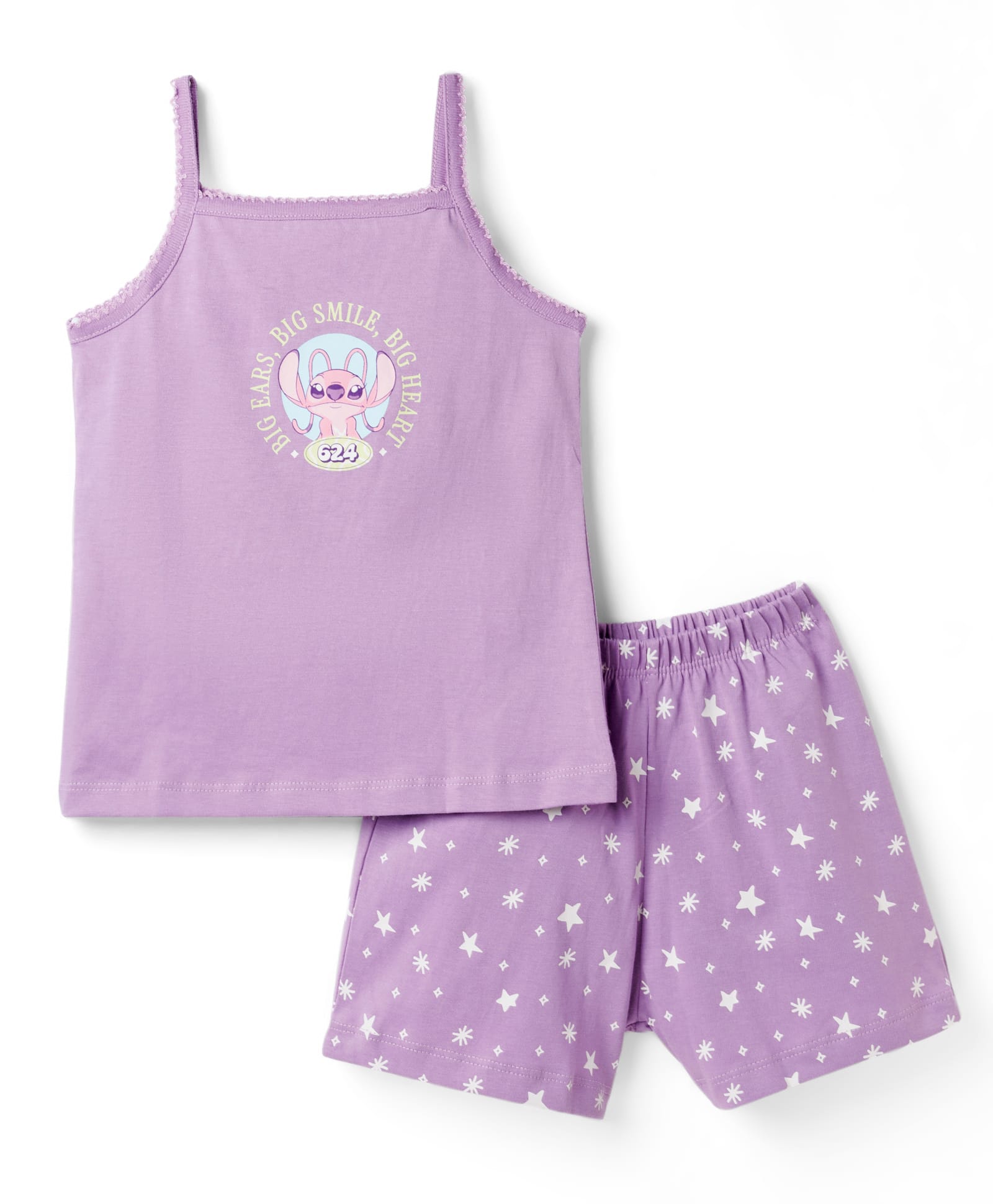 CUCUMBER Sinker Knit Sleeveless T-Shirt & Shorts Night Suit with Monster Graphics - Violet-image-30