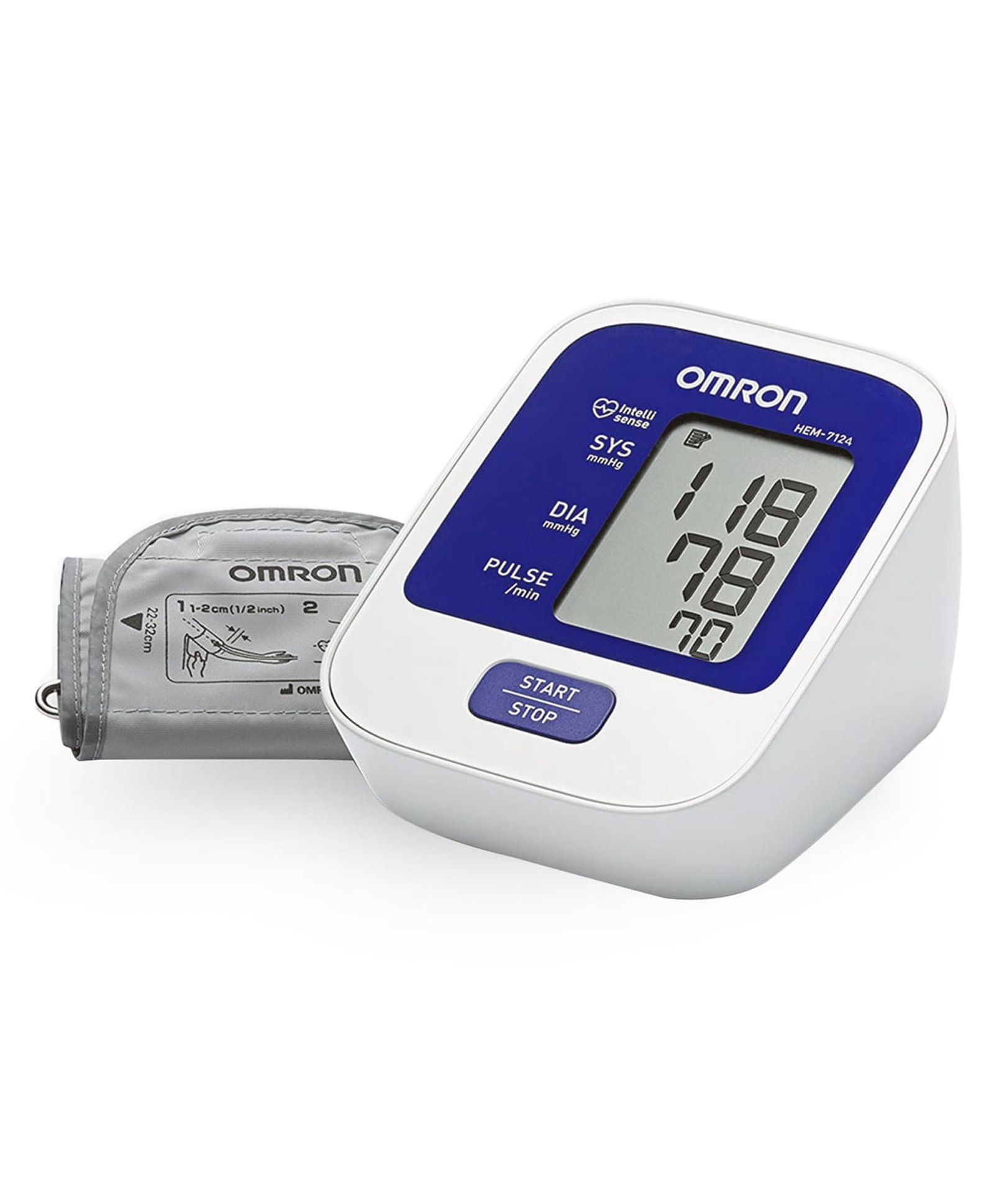 Omron HEM 7124 Fully Automatic Digital Blood Pressure Monitor with Intellisense Technology For Most Accurate Measurement, White and Blue-image-44