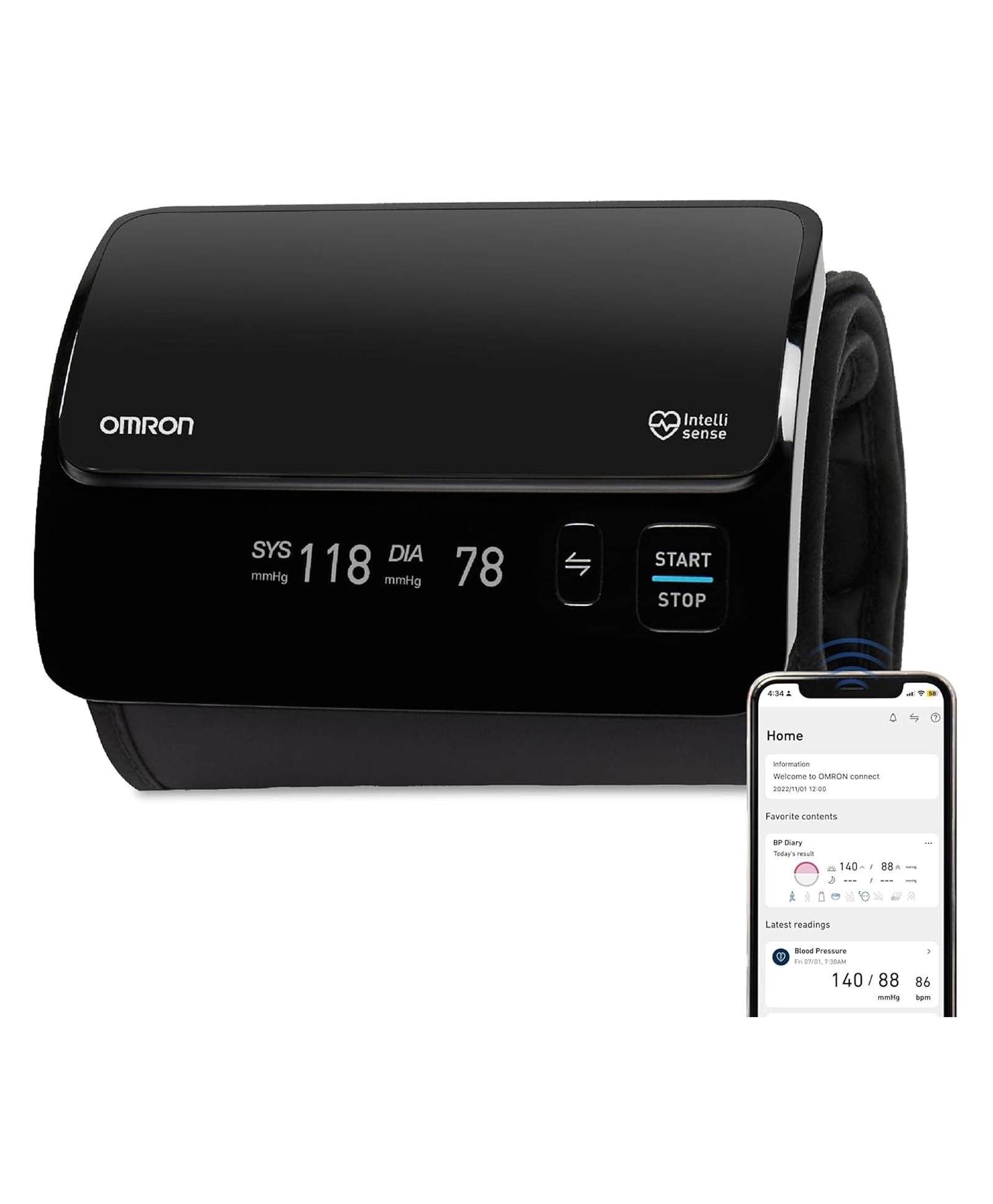 Omron Smart Elite+ HEM 7600T Tubeless 360° Accurate Arm Digital Blood Pressure Monitor With Intellisense Technology & Intelli Wrap Cuff With Bluetooth Connectivity to Store Historic Measurements-image-24