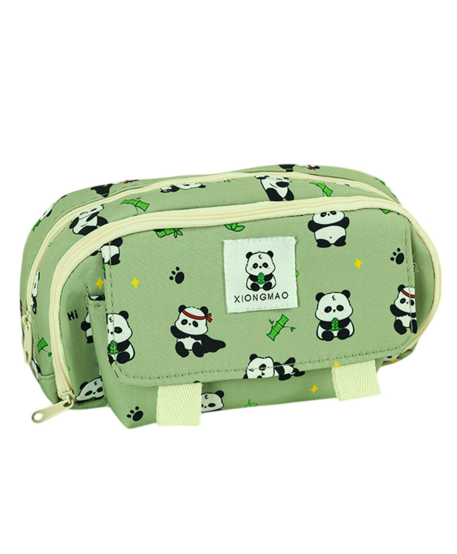 FunBlast Panda Theme Large Capacity Pencil Pouch for Kids Pack of 1 (Green)-picture-23