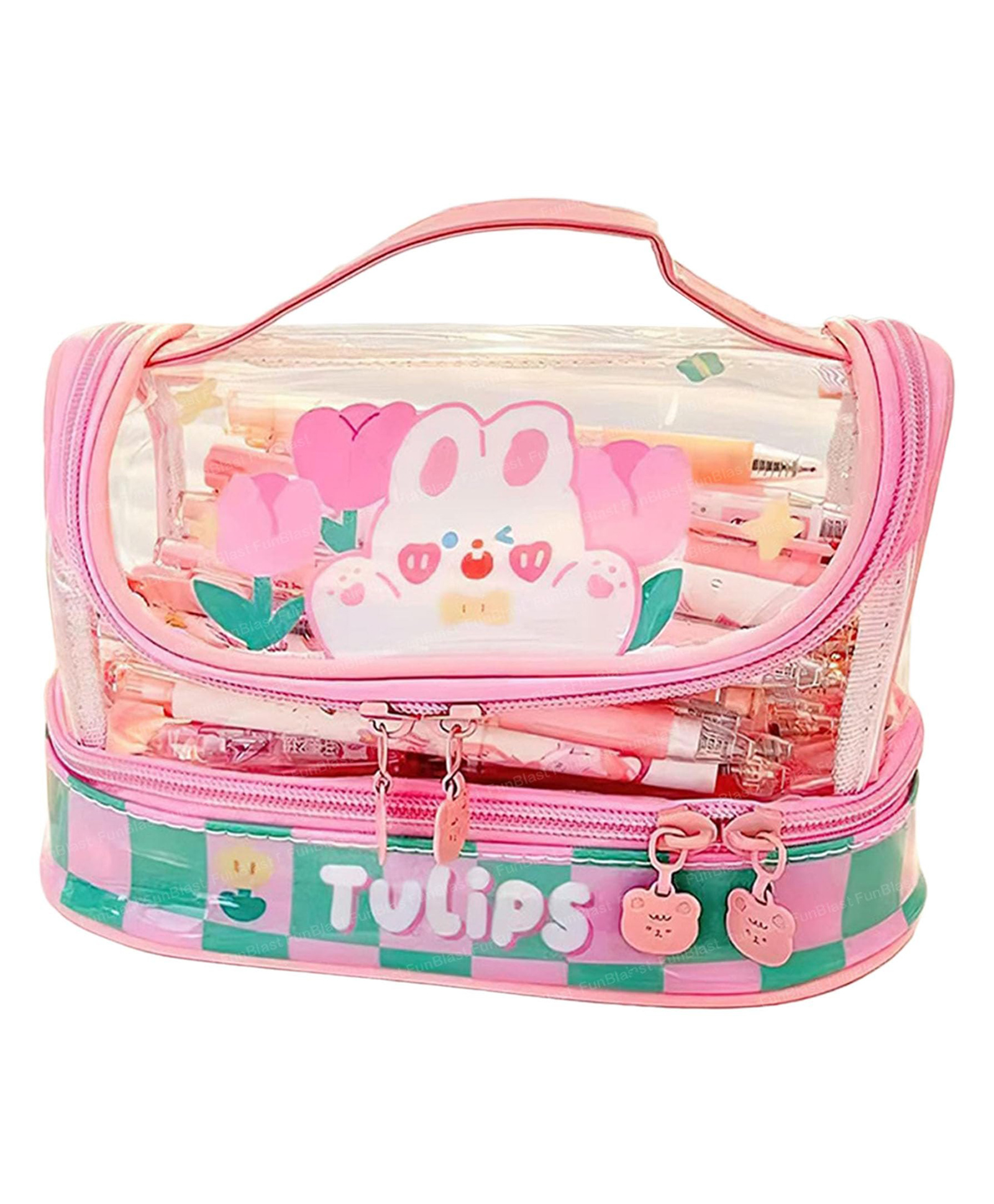 FunBlast Multi Prepose Makeup Pouch for Students & Adults - Pack of 1 (Pink)-picture-46