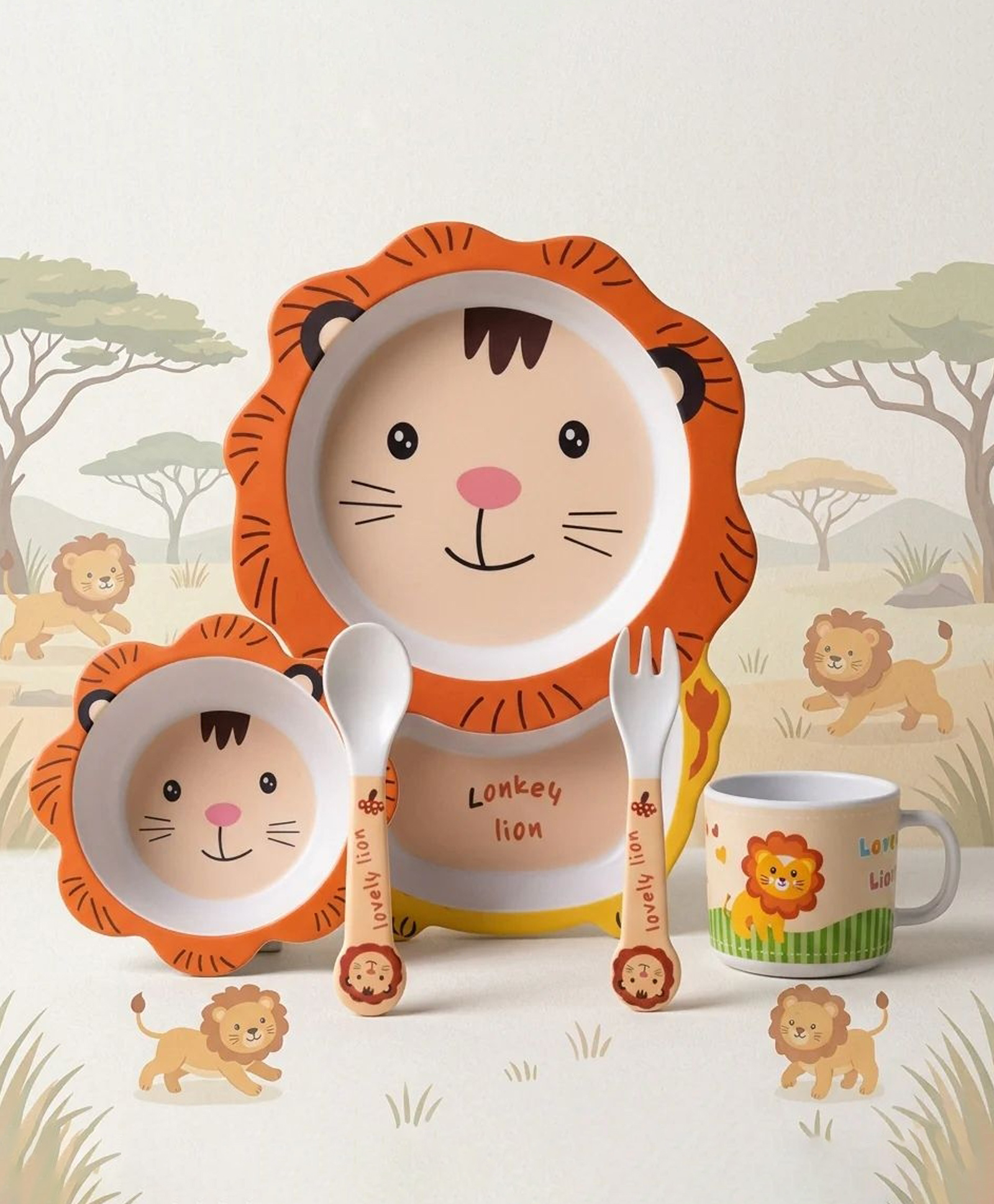 The Bamboo Co Simba -The Lion King Bamboo Kids Dinner /Feeding Set of 5-image-46