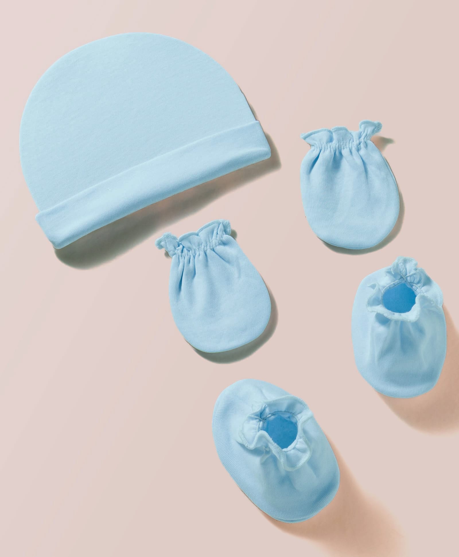 Ben Benny Interlock Knit Solid Cap Mittens & Booties Set Light Blue - Diameter 9 cm-picture-13