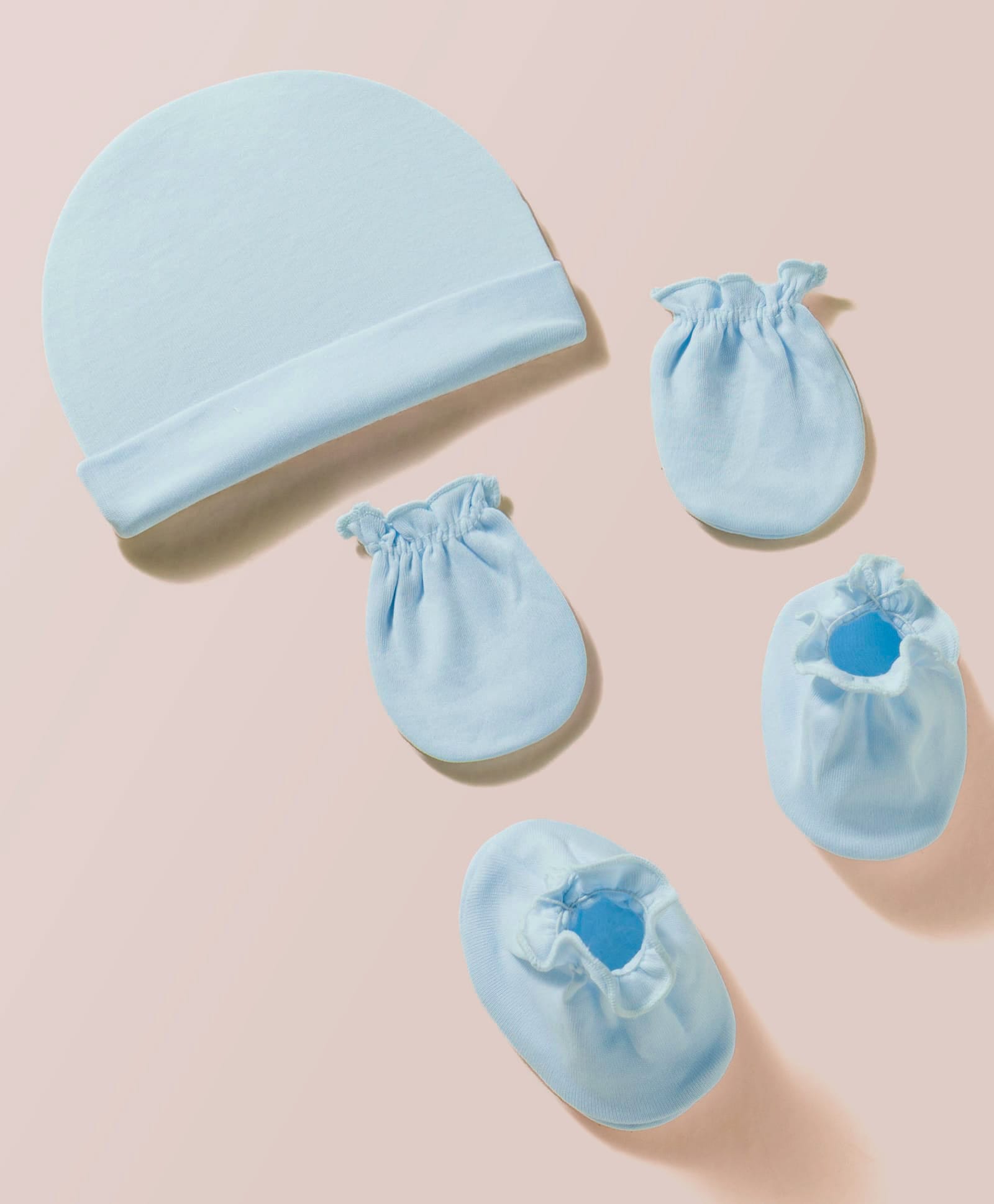 Ben Benny Interlock Knit Solid Cap Mittens & Booties Set Light Blue - Diameter 9 cm-picture-11