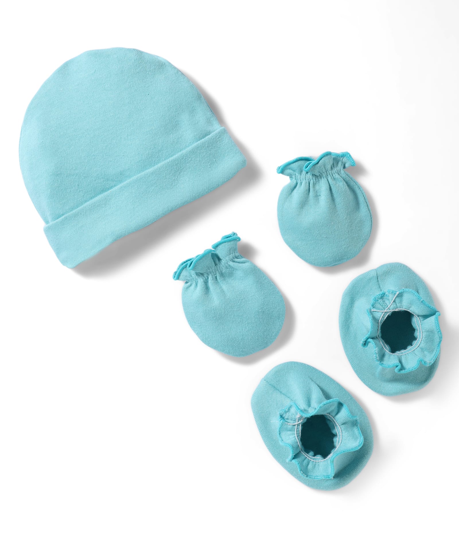 Ben Benny Interlock Knit Solid Cap Mittens & Booties Set Sea Green - Diameter 9 cm-picture-19