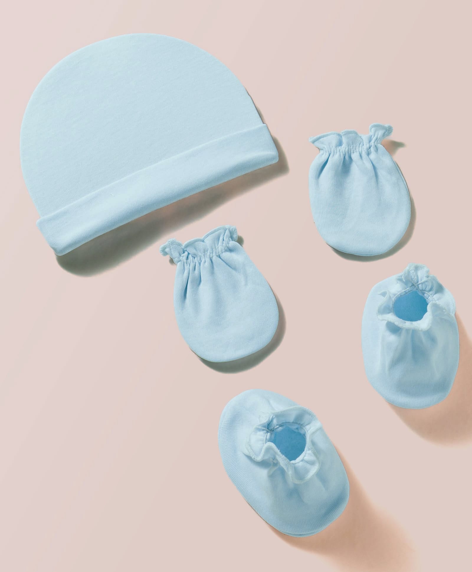 Ben Benny Interlock Knit Solid Cap, Mitten & Booties Set Light Blue - Diameter 9 cm-picture-18