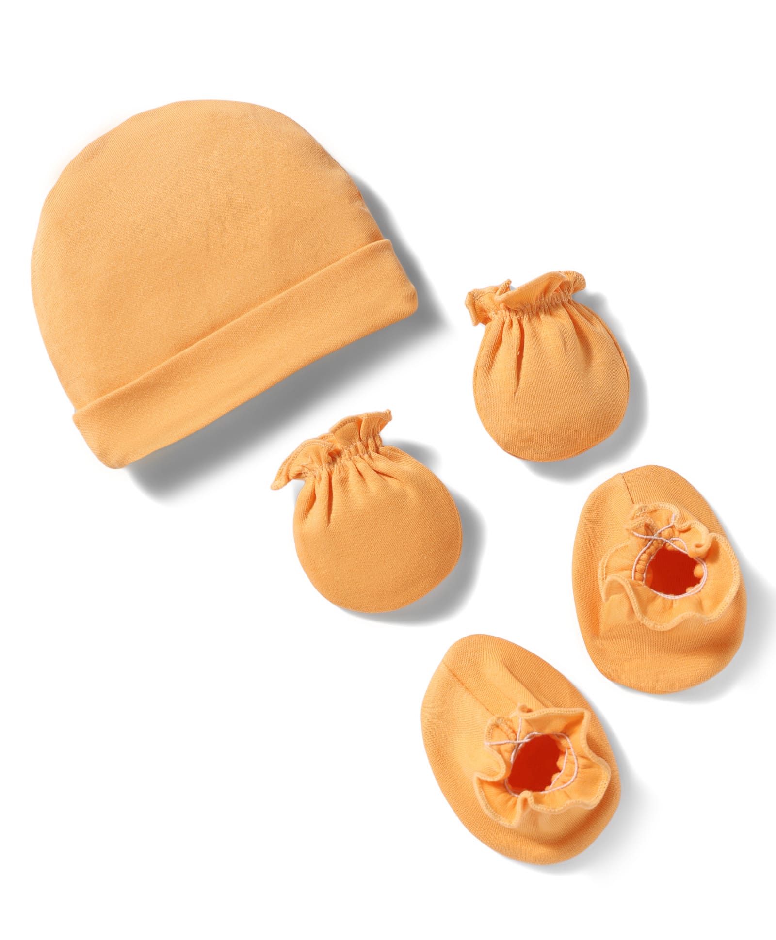 Ben Benny Interlock Knit Solid Cap Mittens & Booties Set Orange - Diameter 9 cm-picture-25
