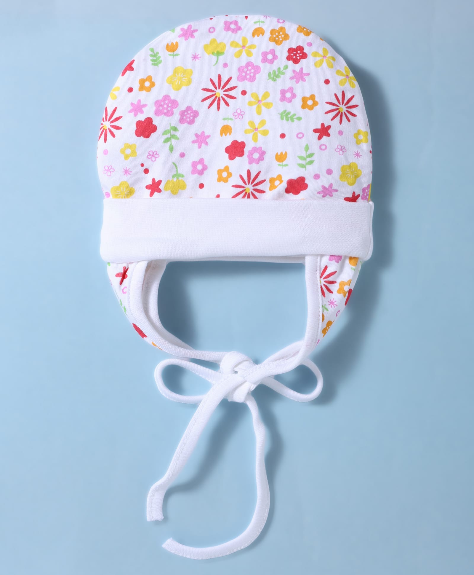 Ben Benny Interlock Knit Cap With Floral Print White - Diameter 14.5 cm-picture-12