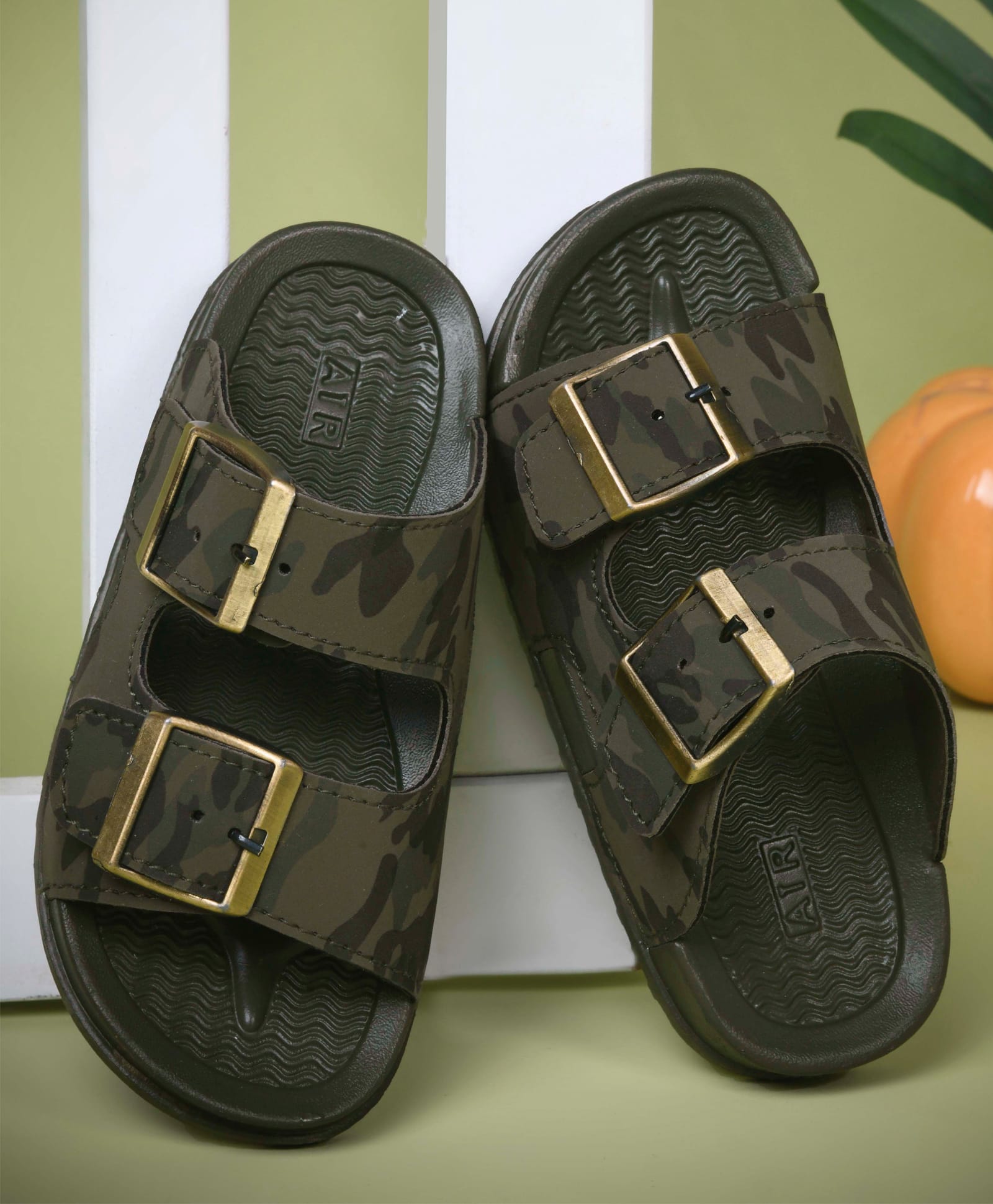 KATS Camouflage Designed Slip On Sandals - Green-picture-2
