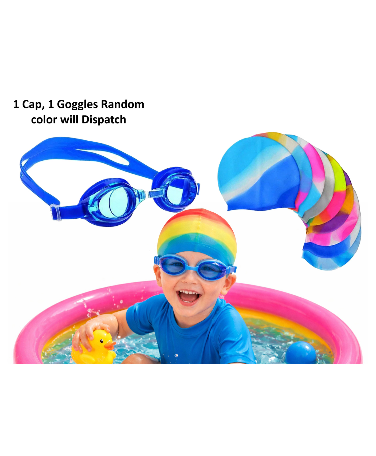 Sanjary Swimming Goggles and Silicone Swim Cap Set Anti Fog UV Protection Leakproof Adjustable Swim Glasses for Adults Kids Training Pool Use color design may vary-image-46