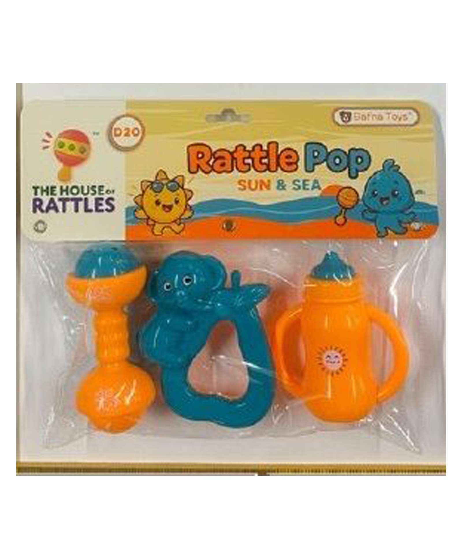 KiddyBuddy 3 Pieces Rattle Pop Toy With Bottle - Light Blue-image-32