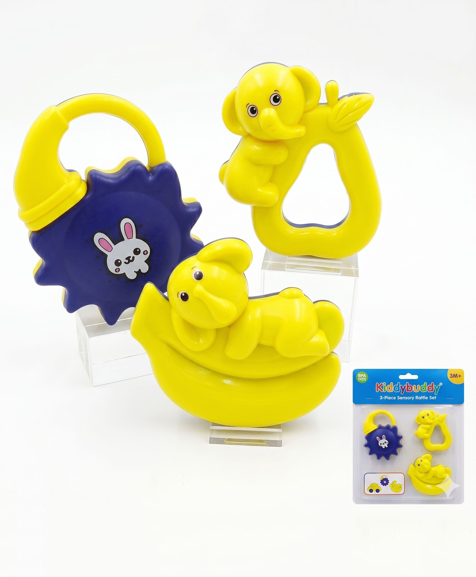 KiddyBuddy Royal Pop 3 Pieces Rattle Toy - Yellow-image-39
