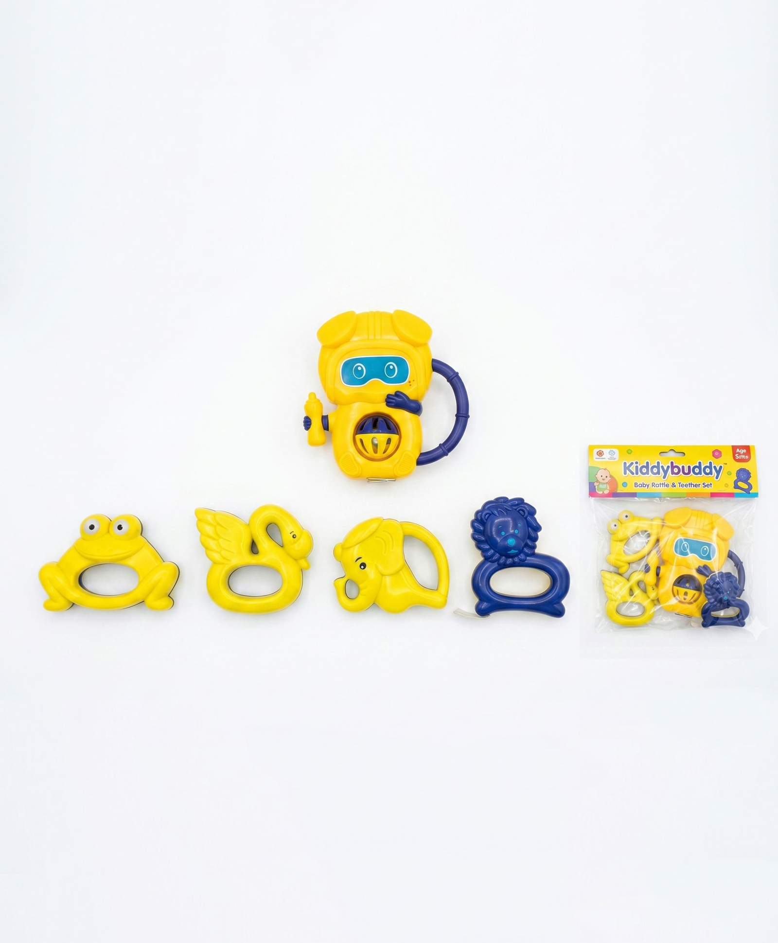 KiddyBuddy Royal Pop 5 Pieces Rattle Toy - Yellow-picture-12