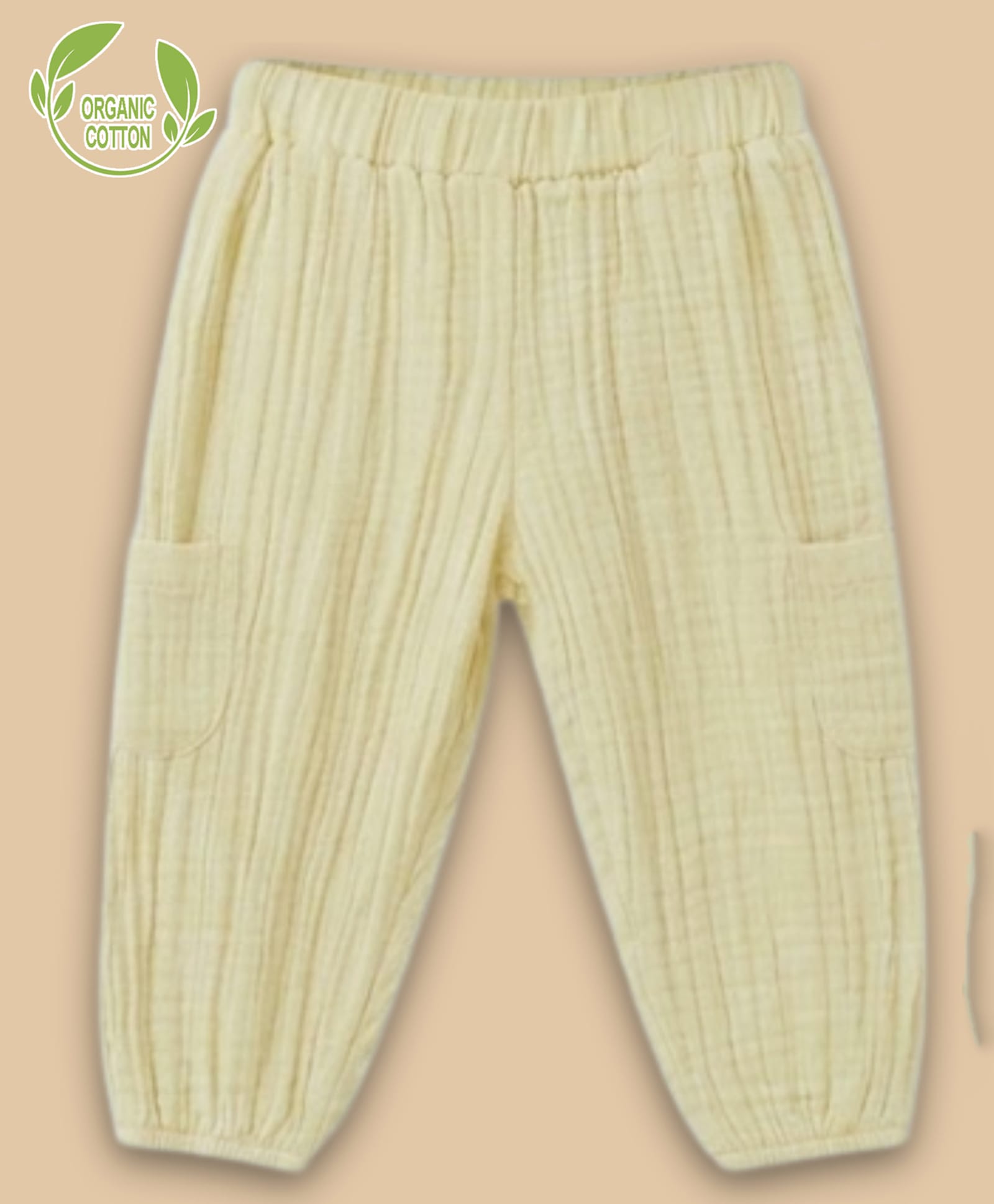 Cot & Candy Muslin Woven Solid Pants - Yellow-picture-18