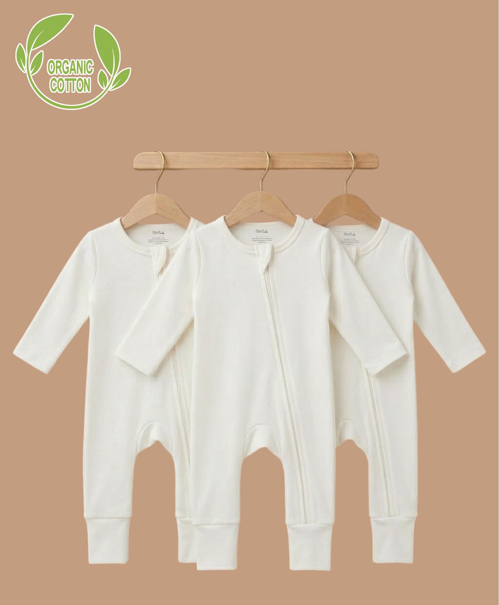 Cot & Candy Interlock Knit Pack Of 3 Full Sleeves Solid Romper - Off White-image-26