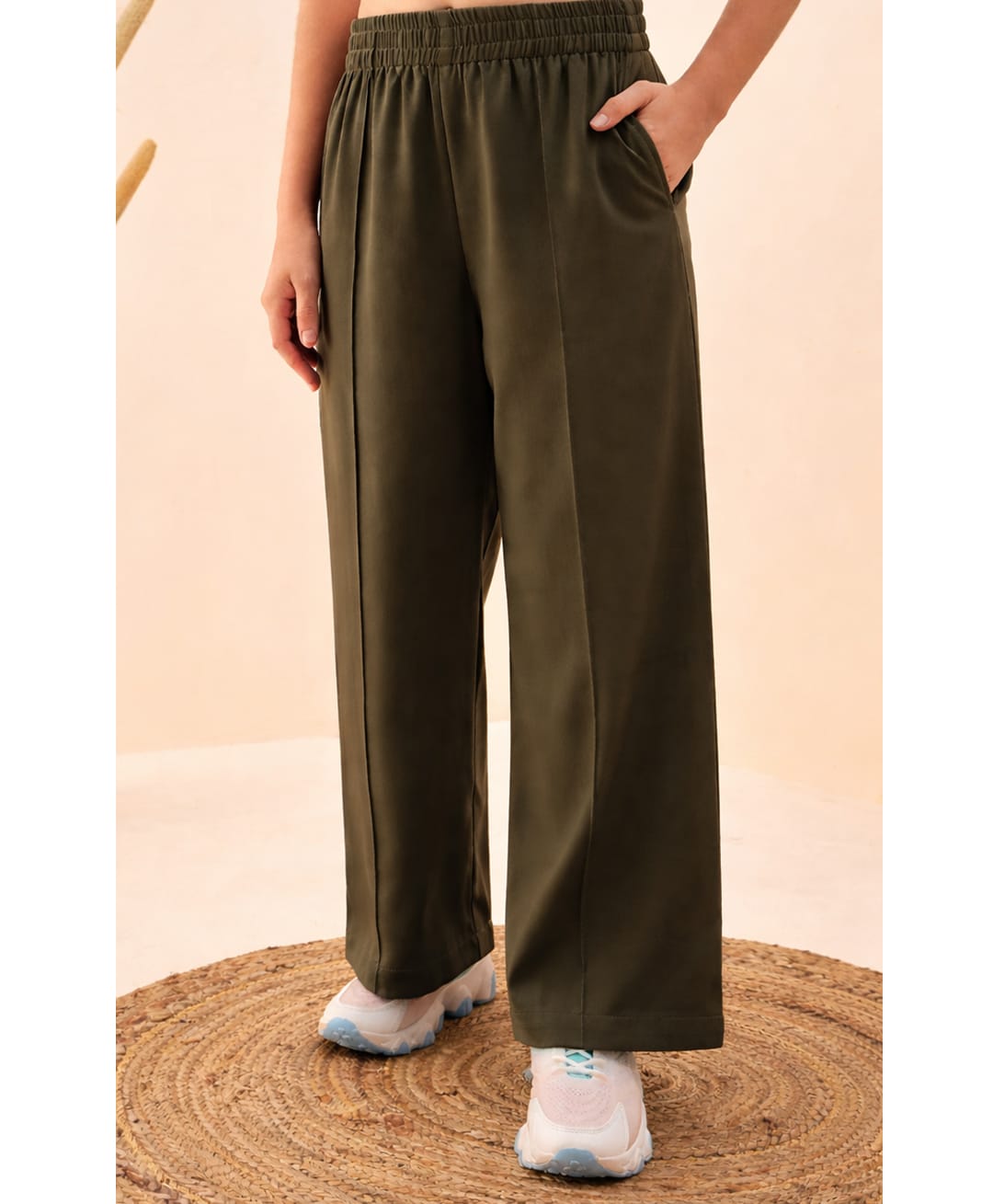 Cherry & Jerry Knit Solid Trouser - Olive Green-picture-16