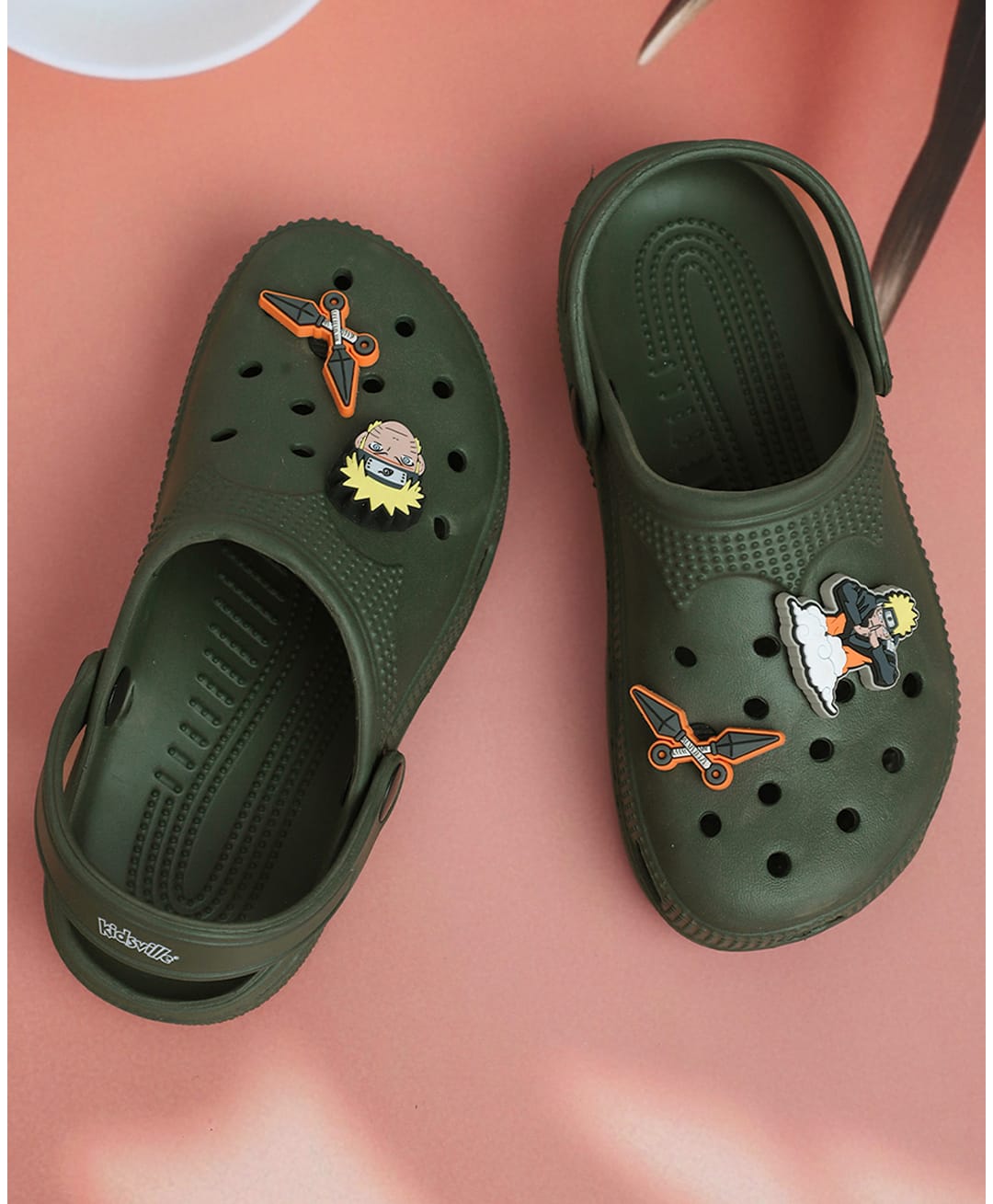 Kidsville Naruto Shippuden Featuring Character Applique Detailed Perforated Slingback Clogs - Green-picture-26