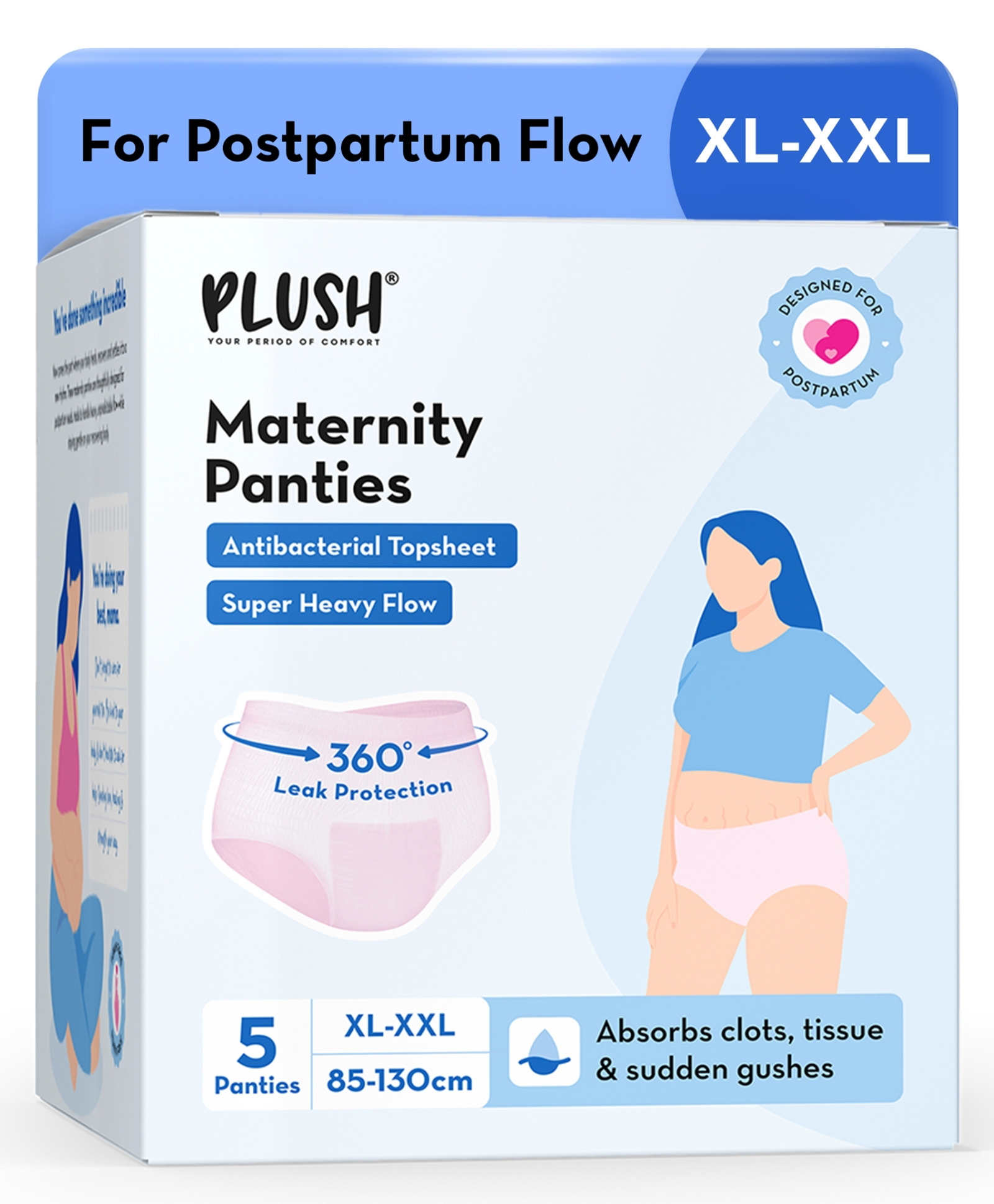 Plush Maternity Period Panty XL/XXL- Pack of 5-picture-15