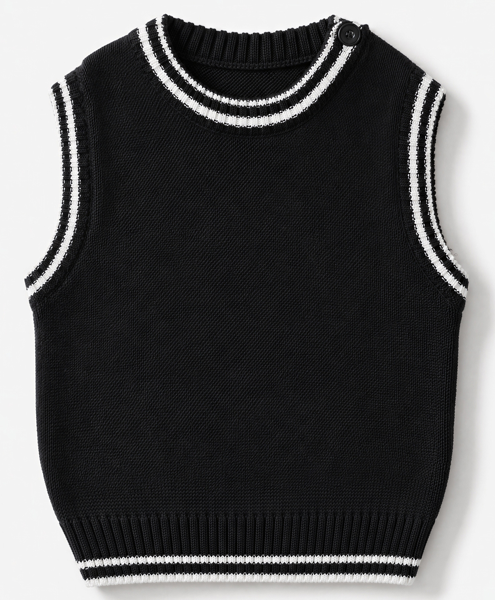 Babyhug Knit Sleeveless Vest Sweater - Black-image-32