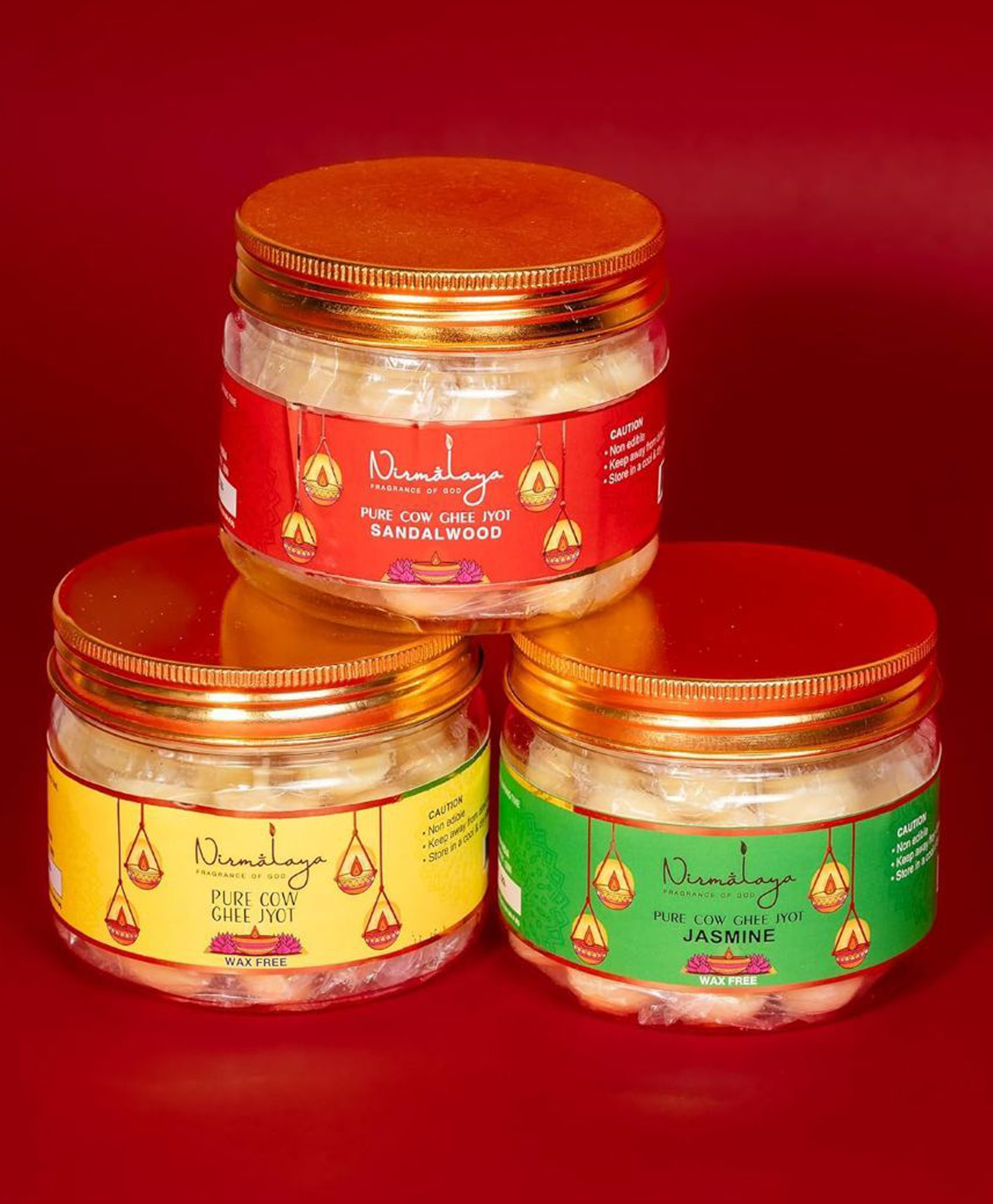 Nirmalaya Cow Ghee Jyot (Jasmine, Pure, Sandalwood) Pack of 3-image-21