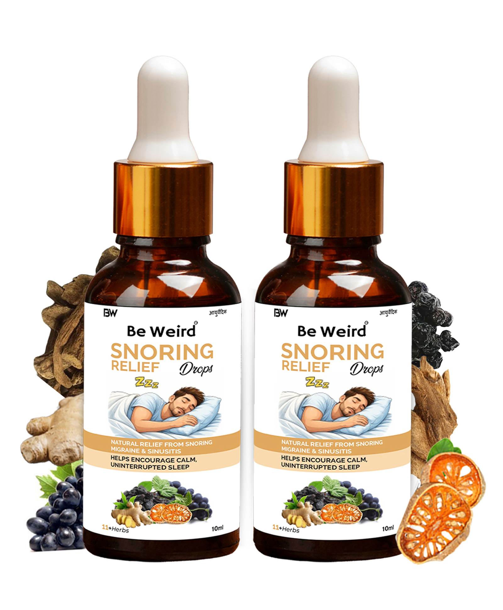 Be Weird Snoring Relief Drops, Herbal Snoring Sleep Drops, Natural Snore Stop Liquid, Supports Airway Comfort, Easy Breathing & Better Sleep Quality Night Use Wellness Drops - 10ML (Pack of 2)-image-33