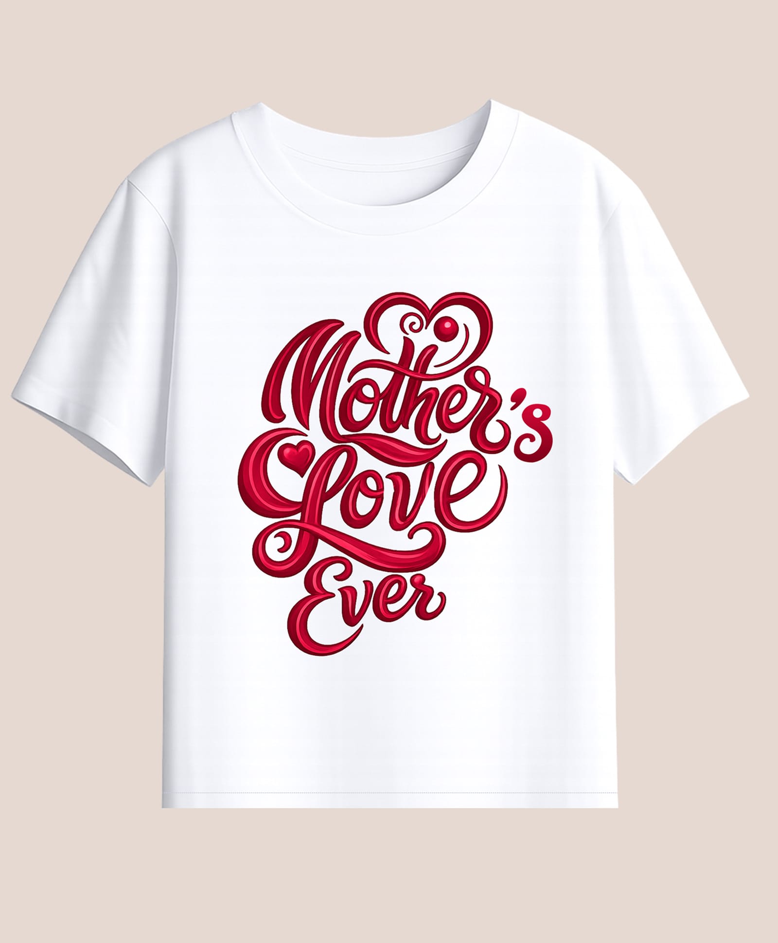 BLUSHES Cotton Knit Mothers Day Theme Half Sleeves Mothers Love Ever Text Printed Tee - White-picture-10