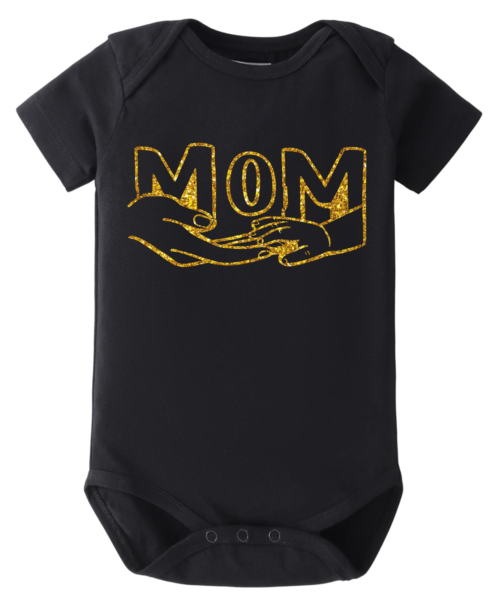 BLUSHES Cotton Knit Mothers Day Theme Half Sleeves Mom Text Foil Printed Onesie - Black-picture-36