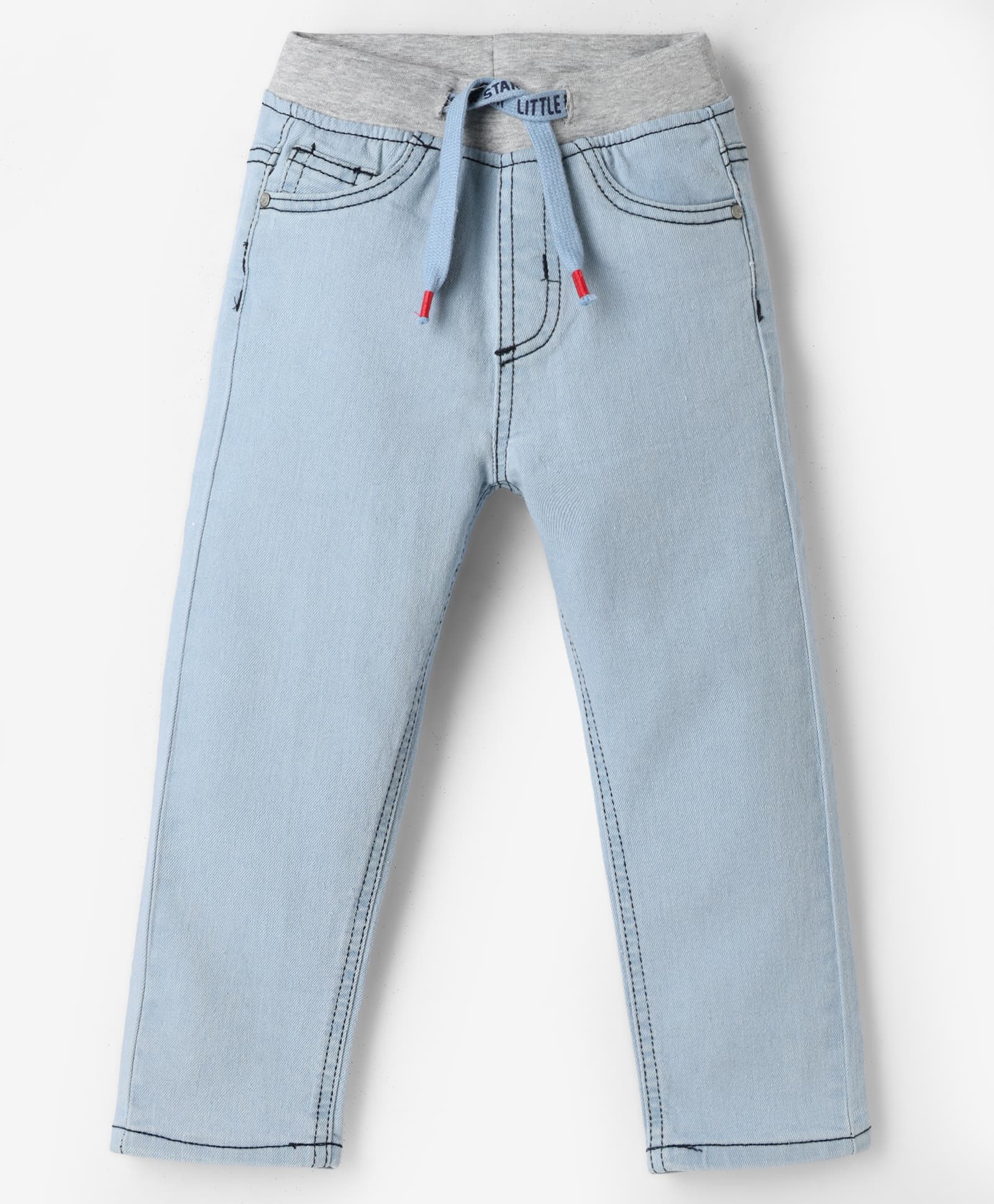 Babyhug Denim Full Length Jeans With Stretch - Light Blue-picture-22
