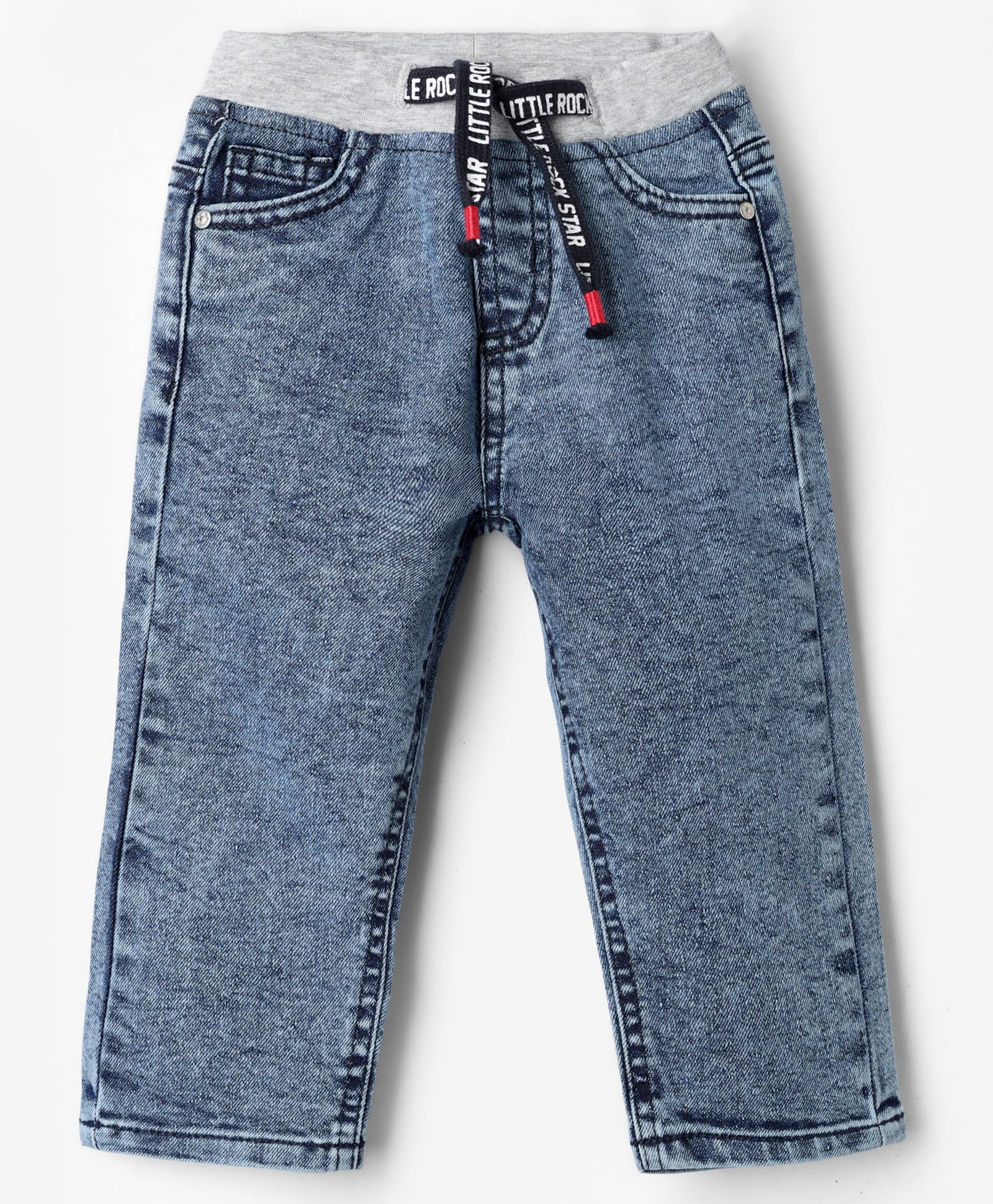 Babyhug Denim Full Length Jeans With Stretch - Teal Blue-picture-17