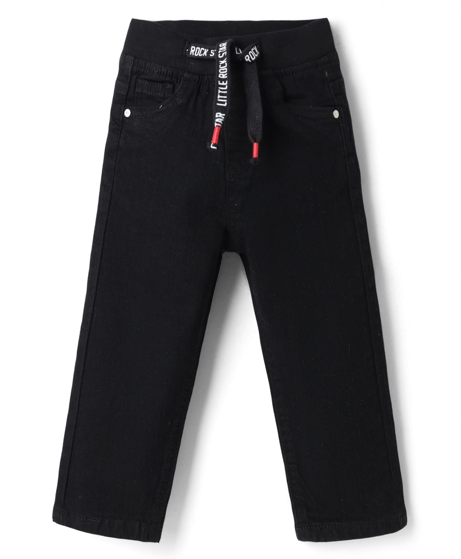 Babyhug Denim Full Length Jeans With Stretch - Black-picture-11