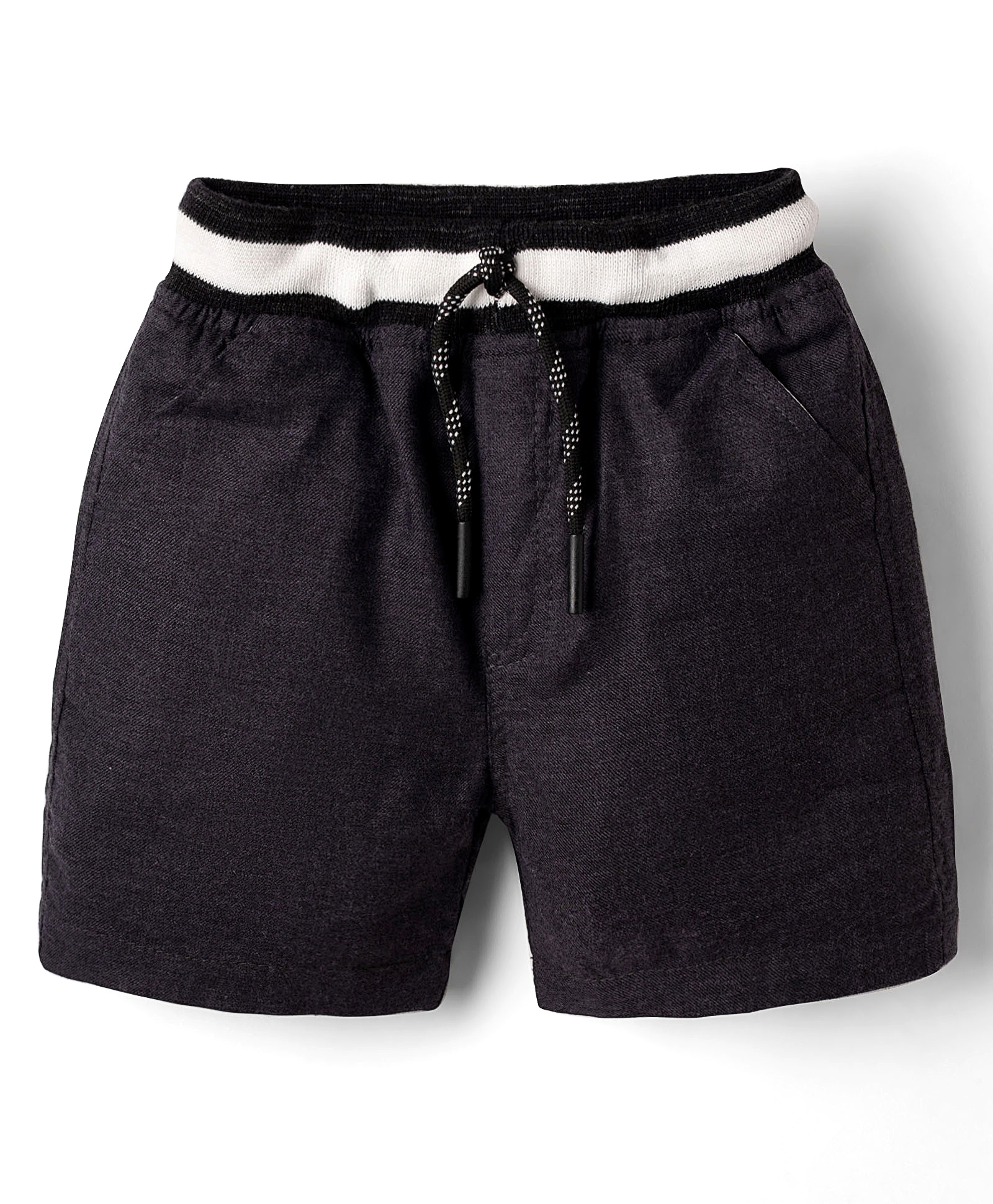 Rikidoos Cotton Woven Knee Length Solid Shorts - Black-picture-12