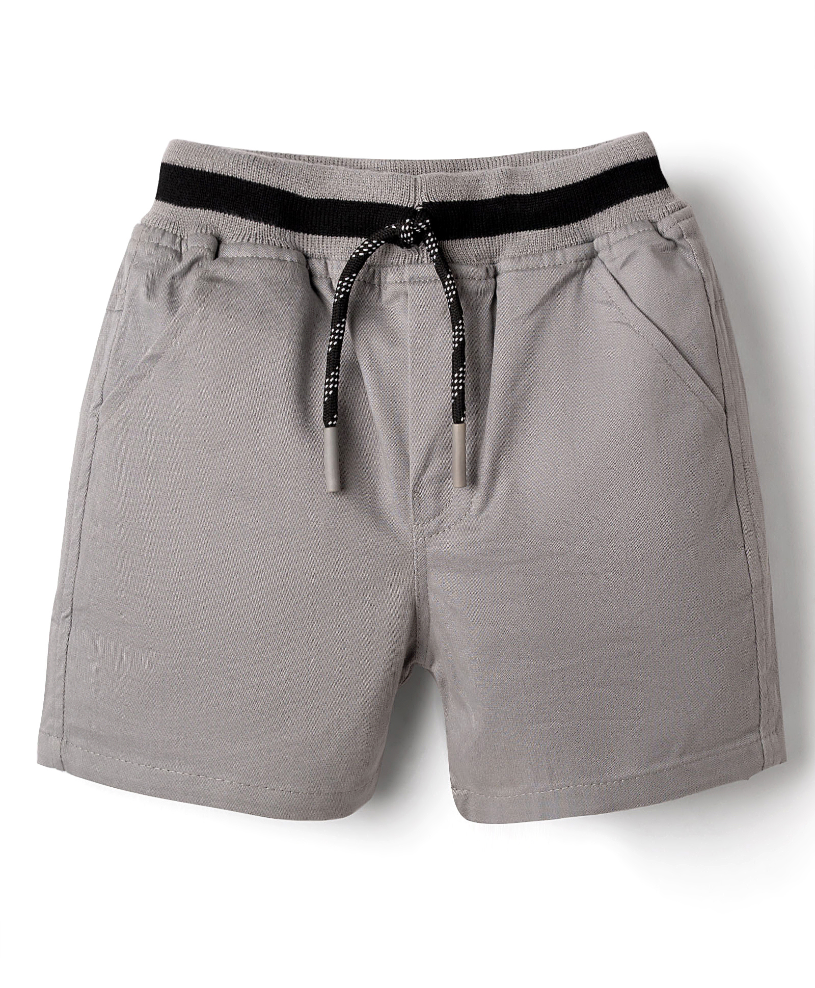 Rikidoos Cotton Woven Knee Length Solid Shorts - Grey-picture-37