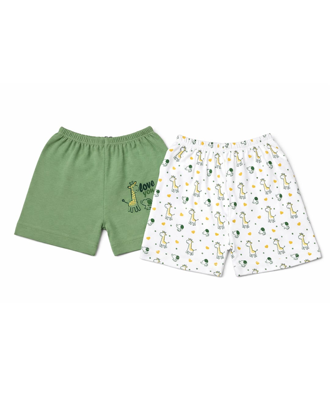 Sportking Cotton Blend Knit Pack Of 2 Giraffe Printed Shorts - Green-picture-37