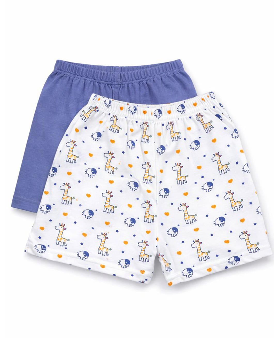 Sportking Cotton Blend Knit Pack Of 2 Giraffe Printed Shorts - Blue-picture-35