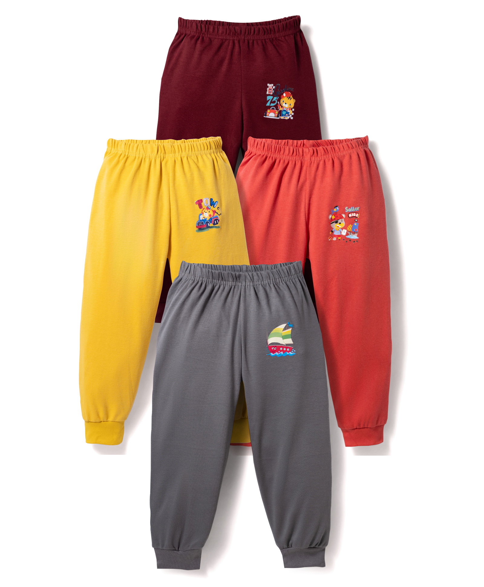 Junior Star Pack Of 4 Cruise Ship Pirate Bear & Lion In Car Printed Pajamas - Multi Colour-picture-14