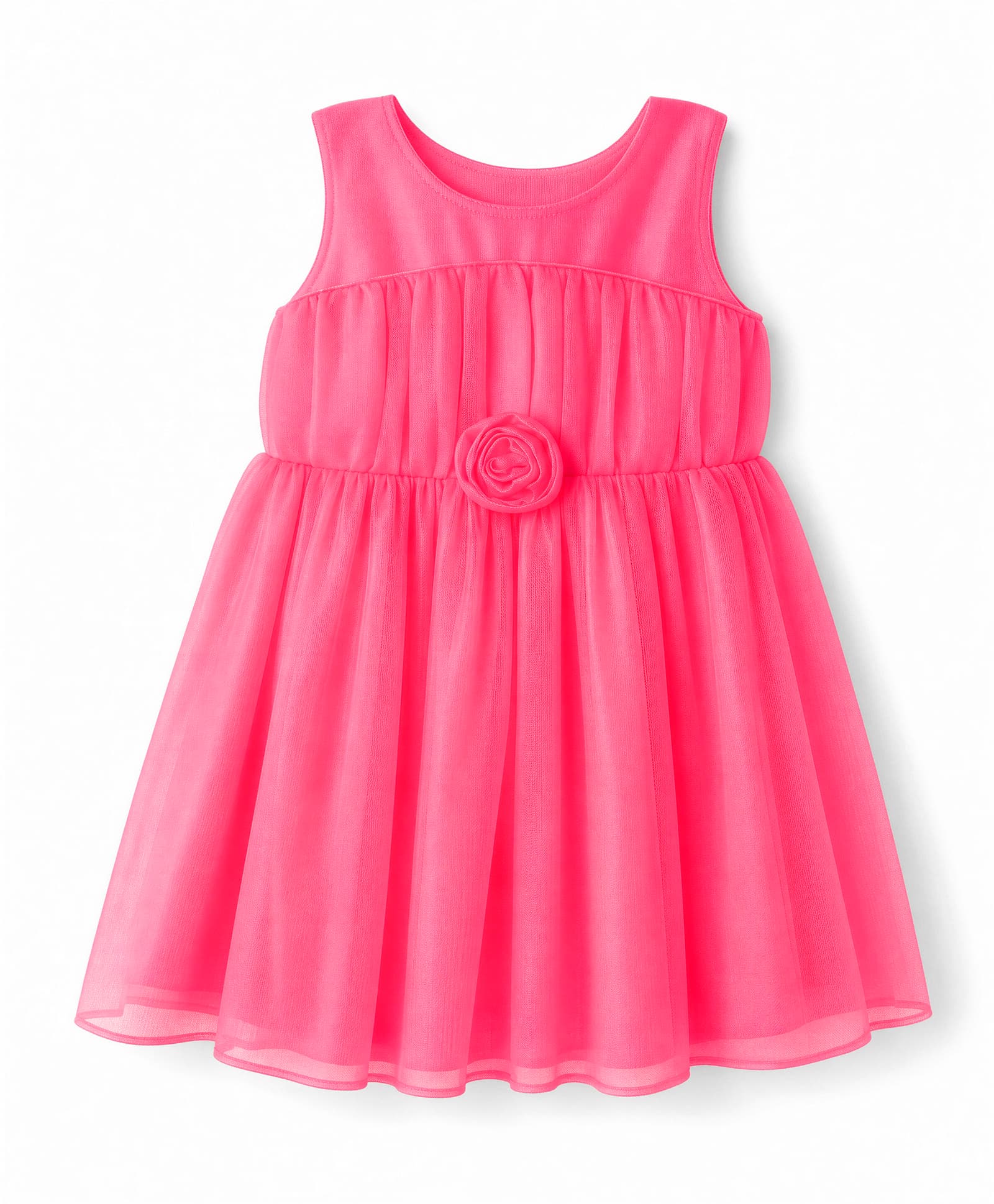 kookie kids india Kookie Kids Woven Sleeveless Party Dress With Floral Applique - Pink-picture-16