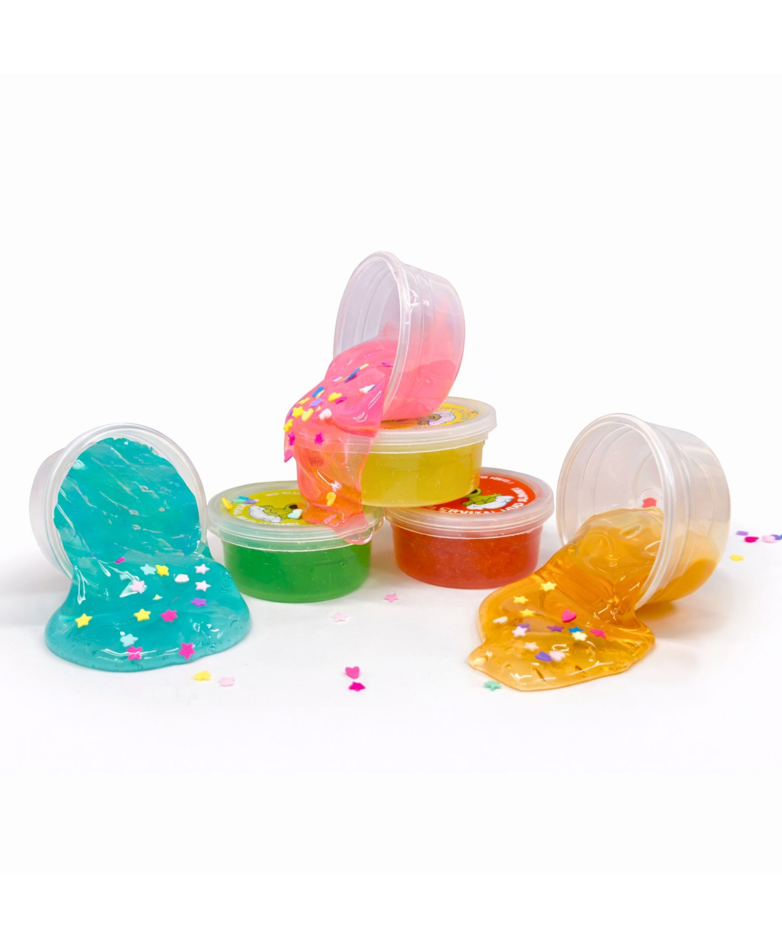 Toytales Crystal Mud Colorful Glitter Slime Cups for Kids | Stretchy Sensory Toy Set With Bright Colors | Fun Party Favor & Return Gift - Pack of 6-image-23