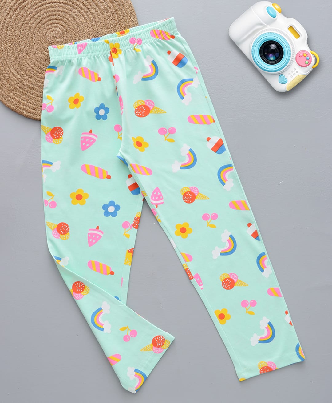 zuniors SSC Cotton Knit Rainbow & Ice Cream Printed Pajama - Light Green-picture-21