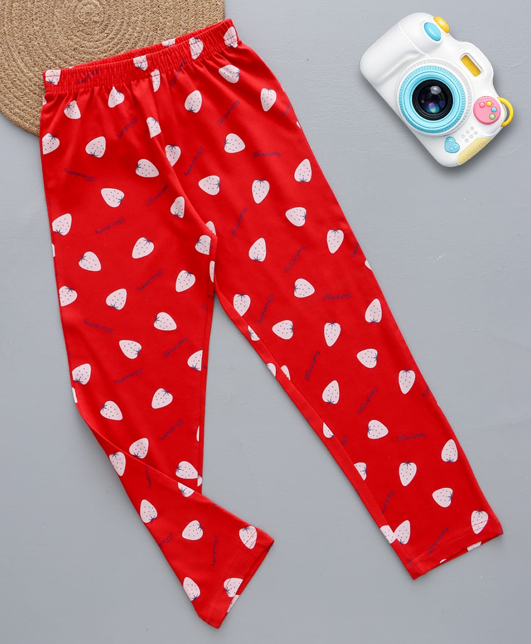 zuniors SSC Cotton Knit Stawberry Printed Pajama - Red-picture-18