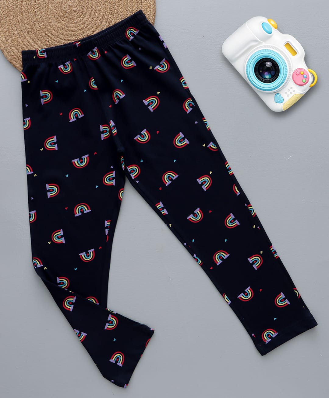 zuniors SSC Cotton Knit Rainbow & Heart Printed Pajama - Navy Blue-image-37
